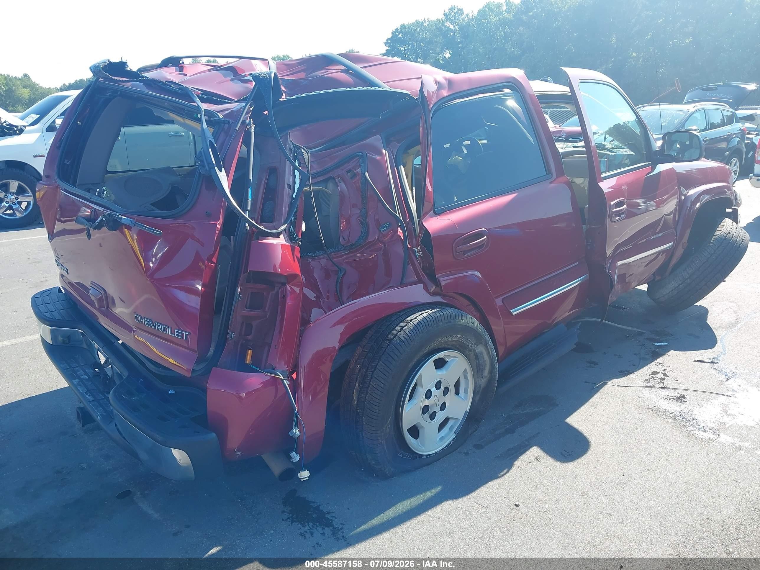 2005 Chevrolet Tahoe Lt Burgundy vin: 1GNEC13T65R197081