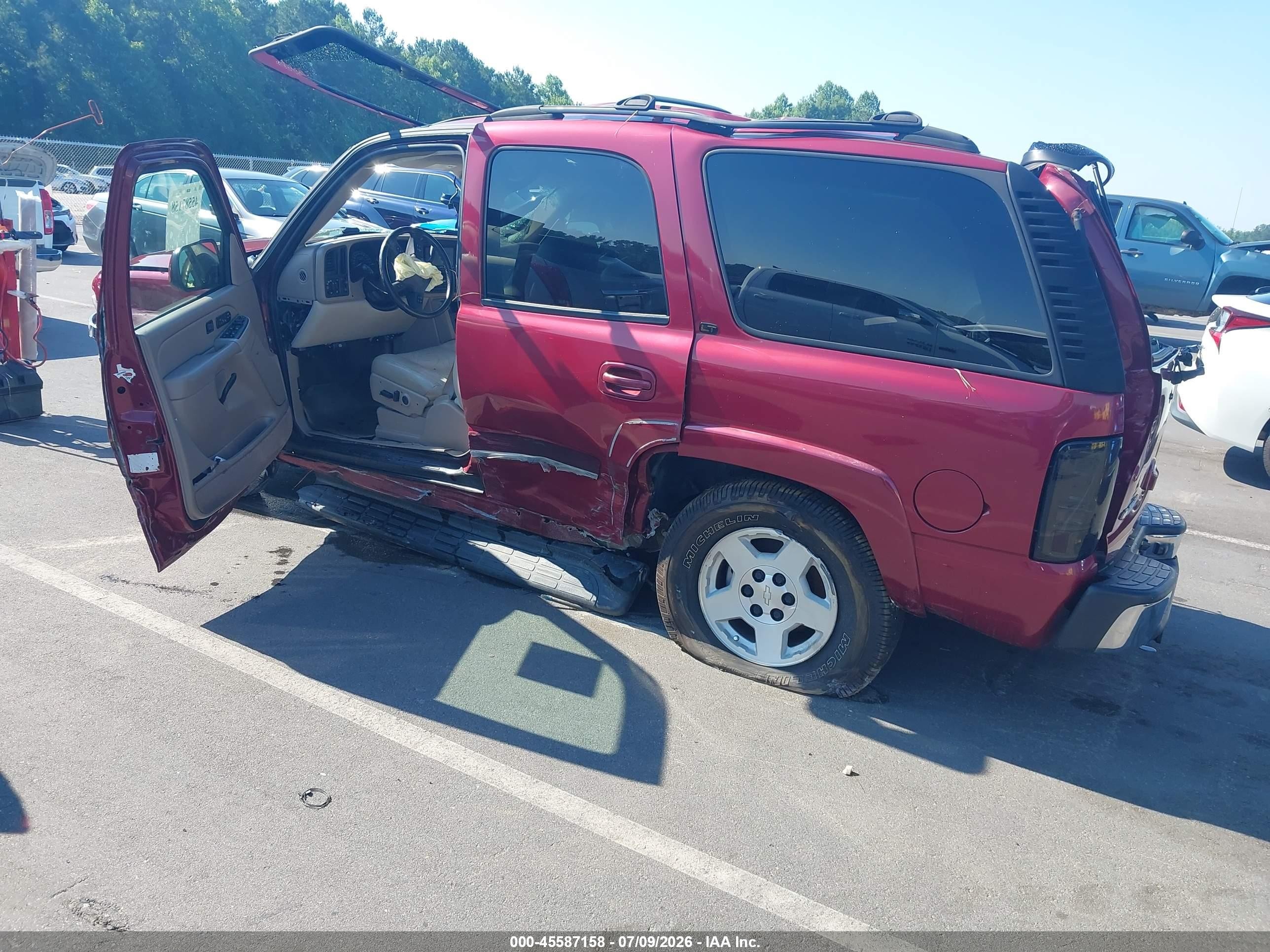 2005 Chevrolet Tahoe Lt Burgundy vin: 1GNEC13T65R197081