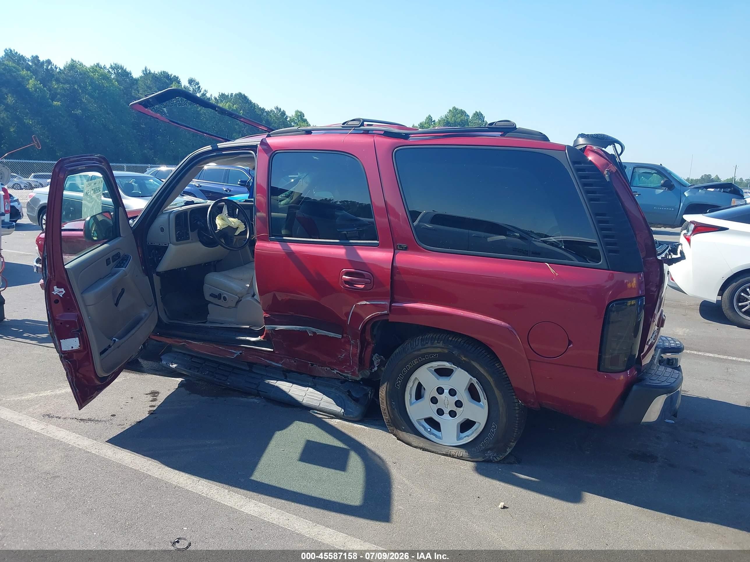 2005 Chevrolet Tahoe Lt Burgundy vin: 1GNEC13T65R197081