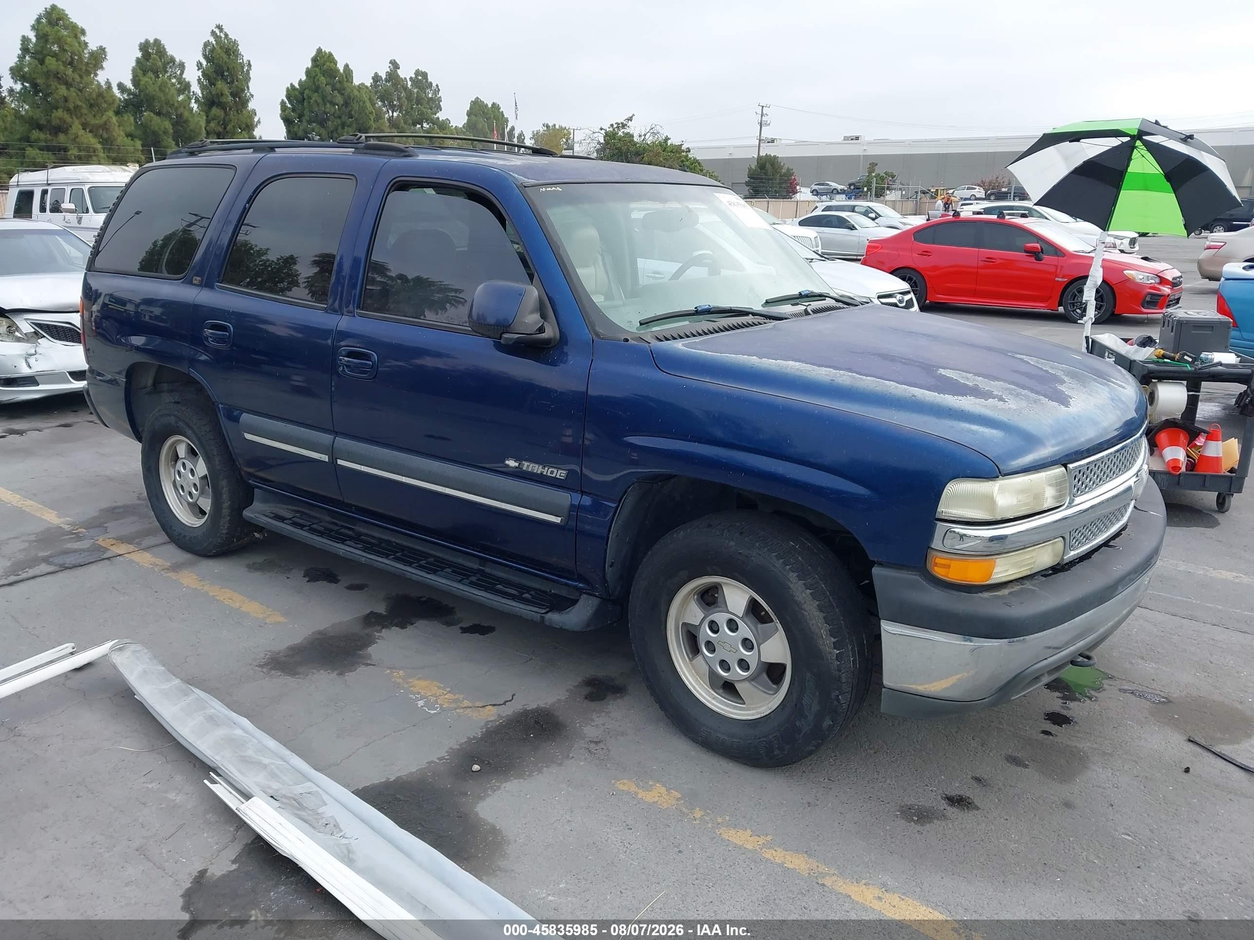 2002 Chevrolet Tahoe Lt Blue vin: 1GNEC13T82R139100