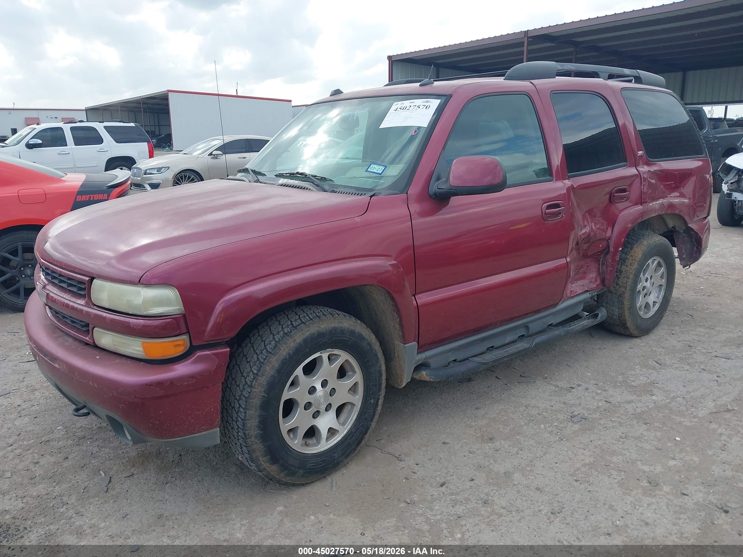 2005 Chevrolet Tahoe Z71 Maroon vin: 1GNEC13T95R266040