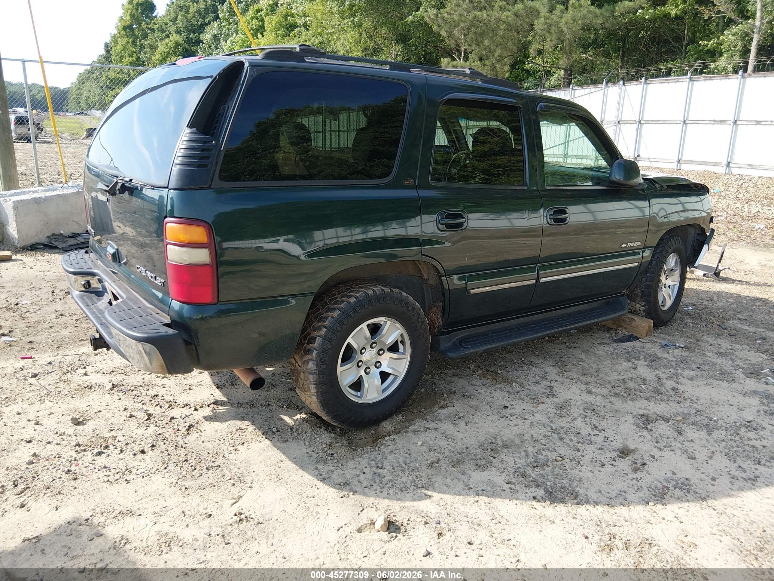 2001 Chevrolet Tahoe Lt Green vin: 1GNEC13TX1R136200