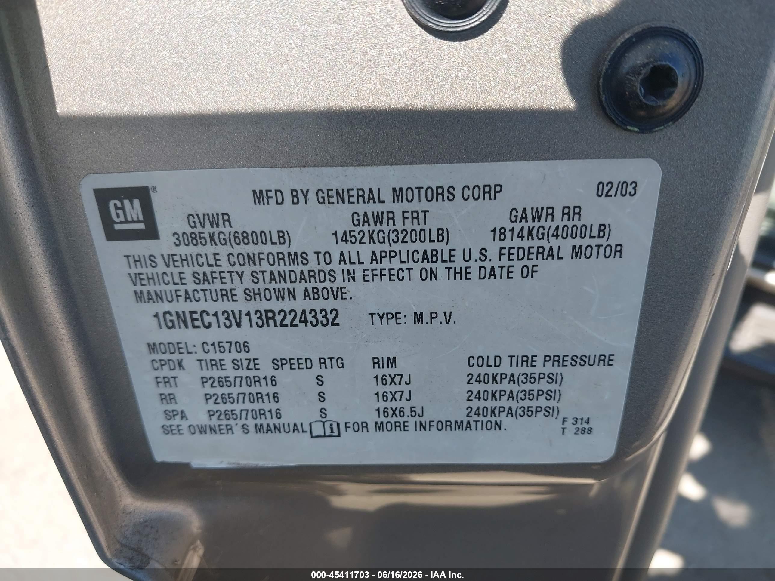2003 Chevrolet Tahoe Ls Gray vin: 1GNEC13V13R224332