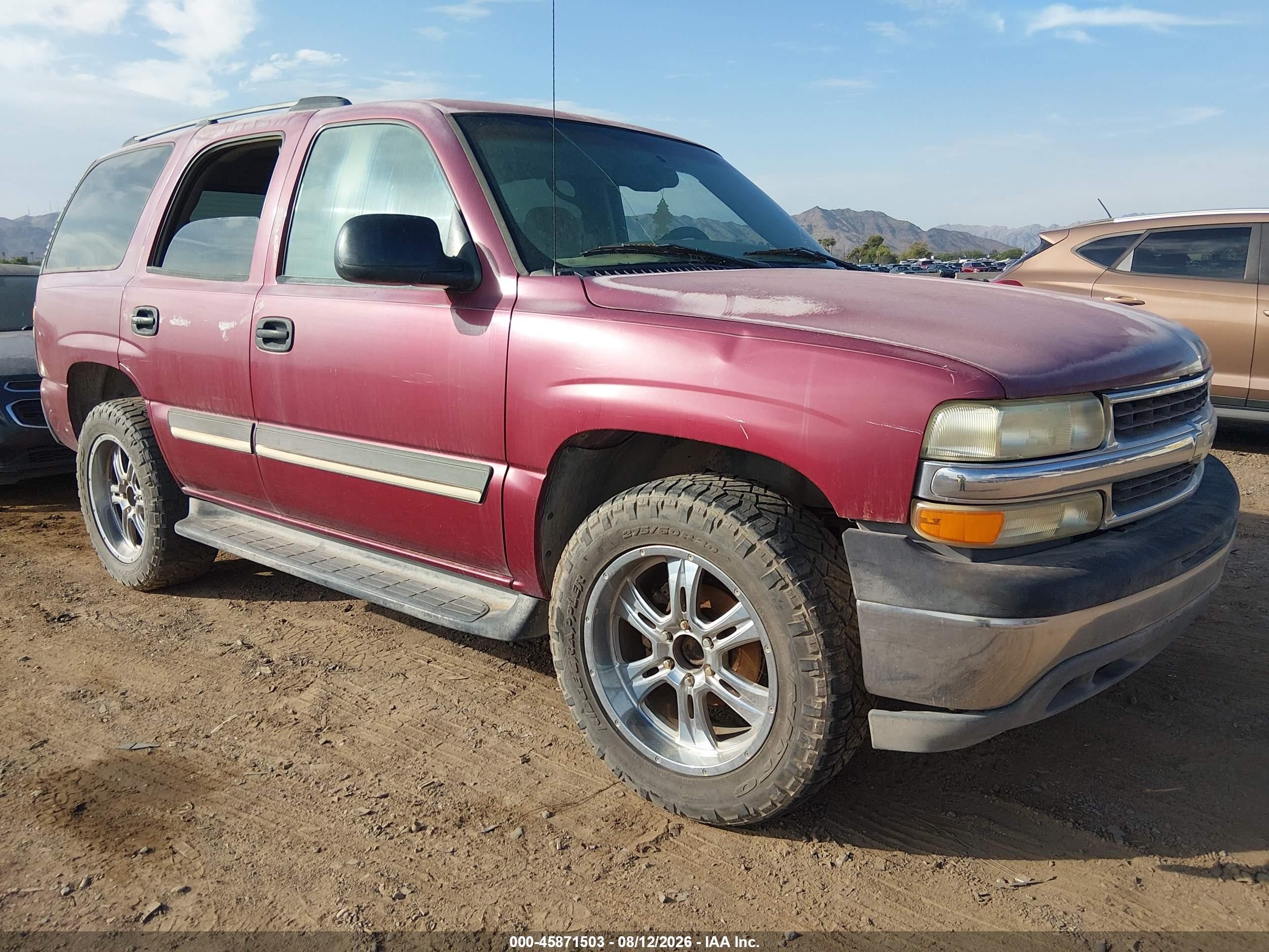 2004 Chevrolet Tahoe Ls Burgundy vin: 1GNEC13V14R240922