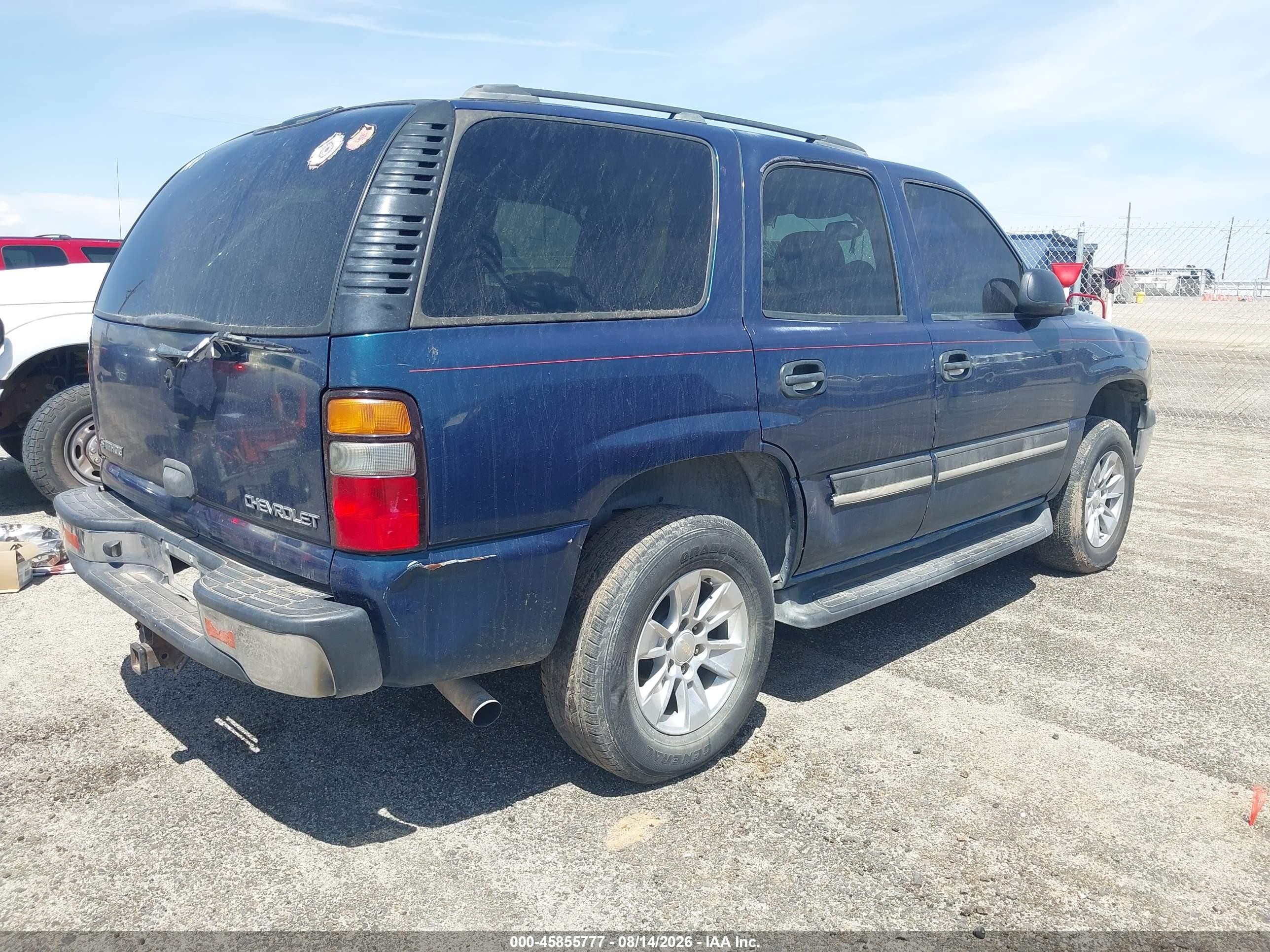 2005 Chevrolet Tahoe Ls Blue vin: 1GNEC13V15R157816