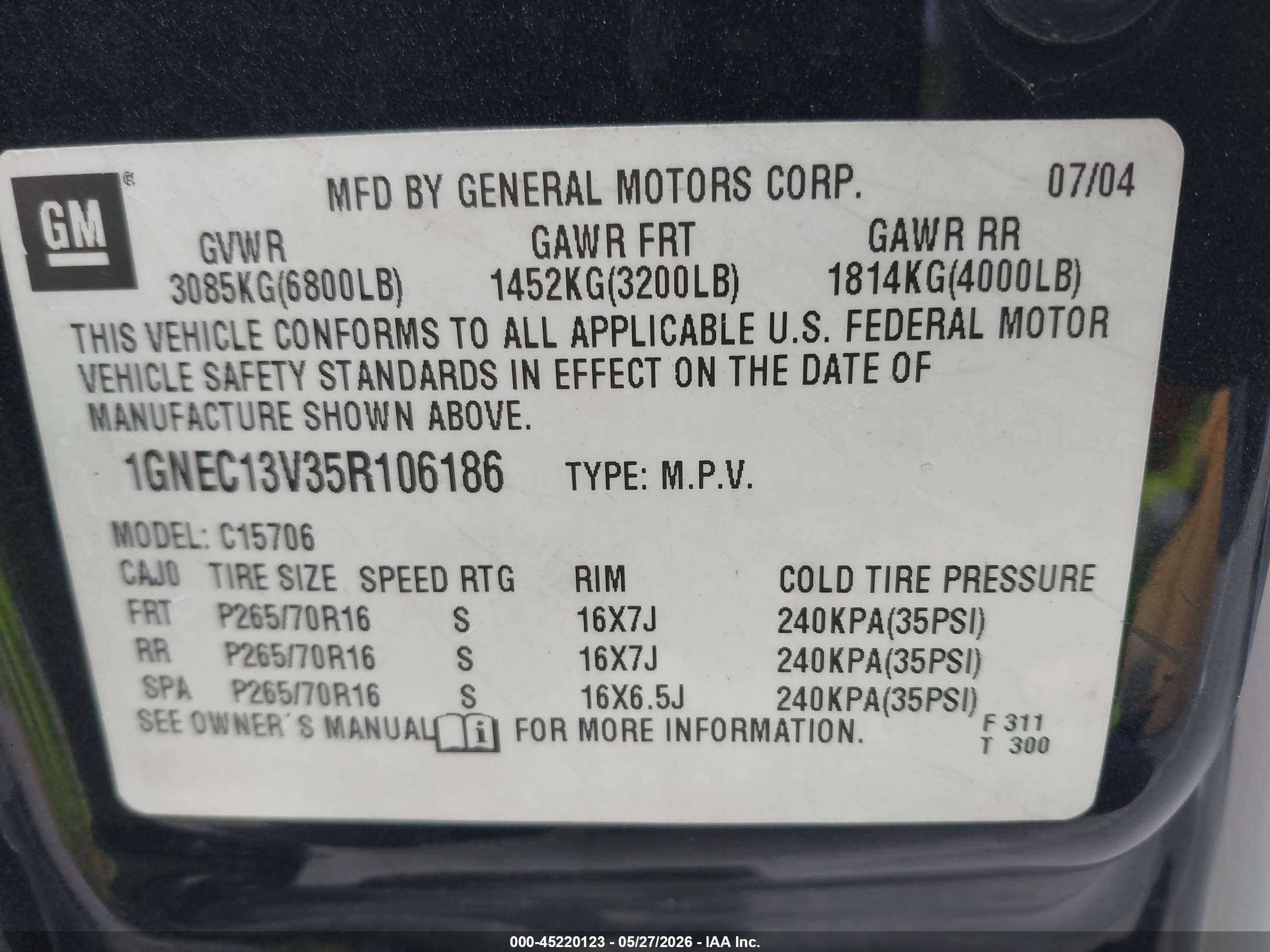 2005 Chevrolet Tahoe Ls Gray vin: 1GNEC13V35R106186