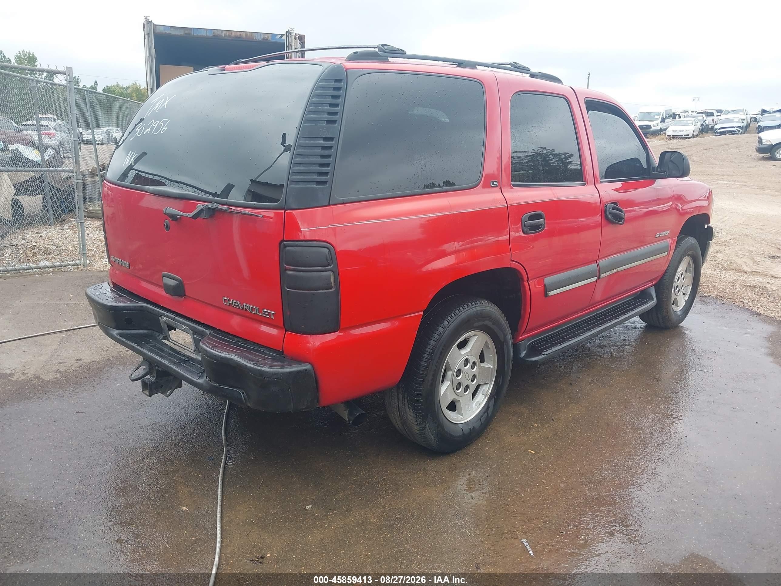 2002 Chevrolet Tahoe Ls Red vin: 1GNEC13V42R302956