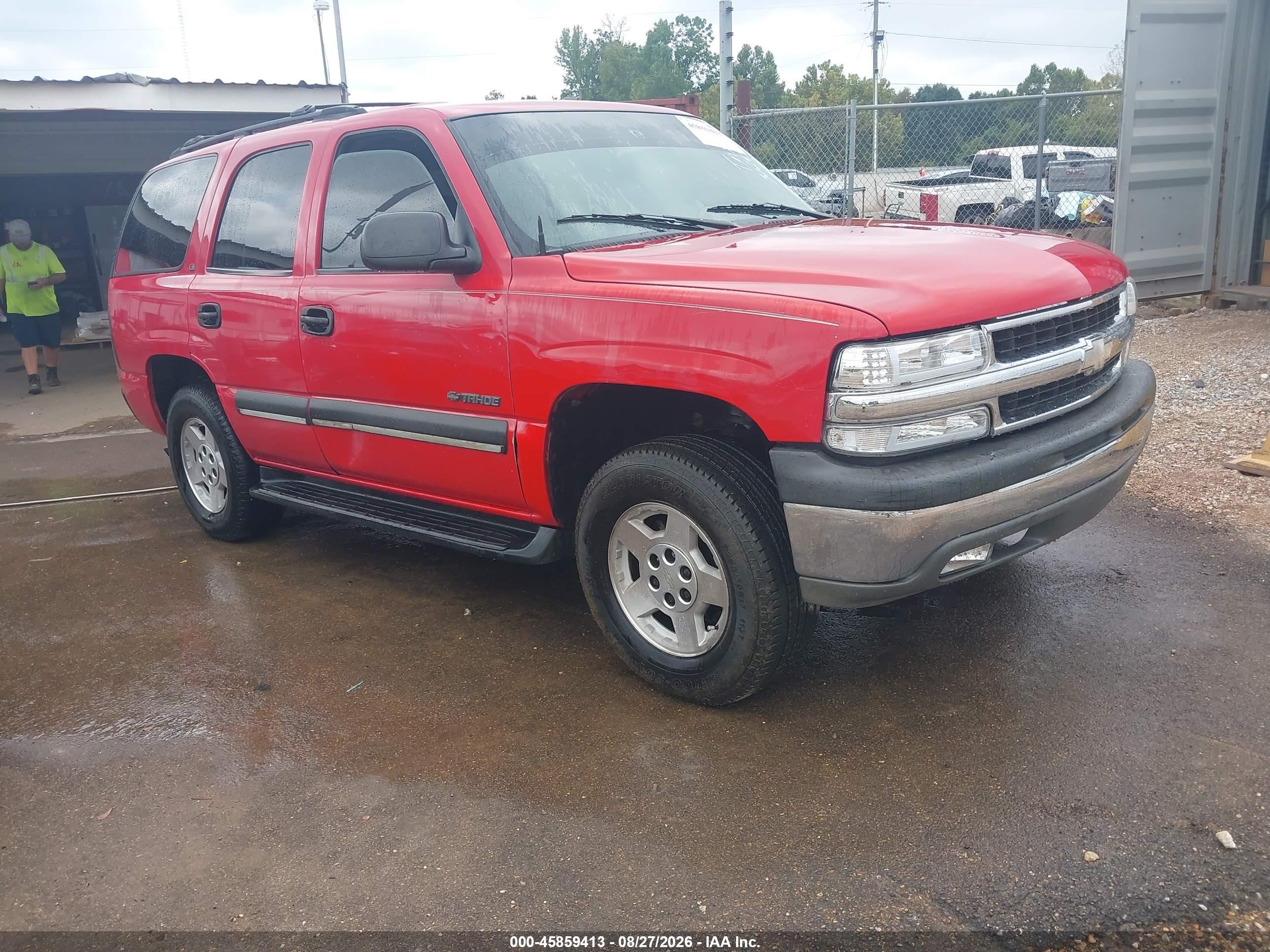 2002 Chevrolet Tahoe Ls Red vin: 1GNEC13V42R302956