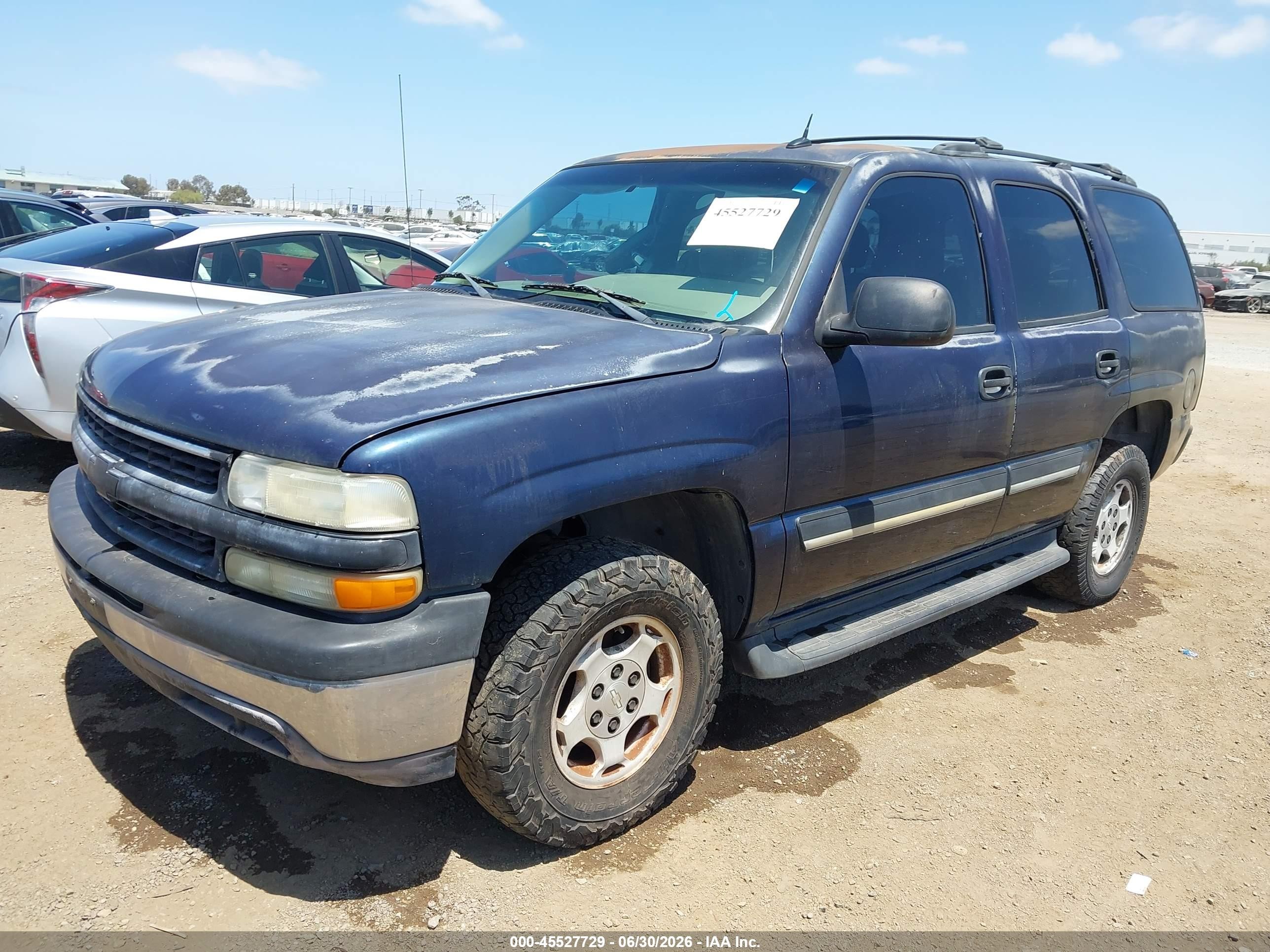 2005 Chevrolet Tahoe Ls Blue vin: 1GNEC13V65R112306