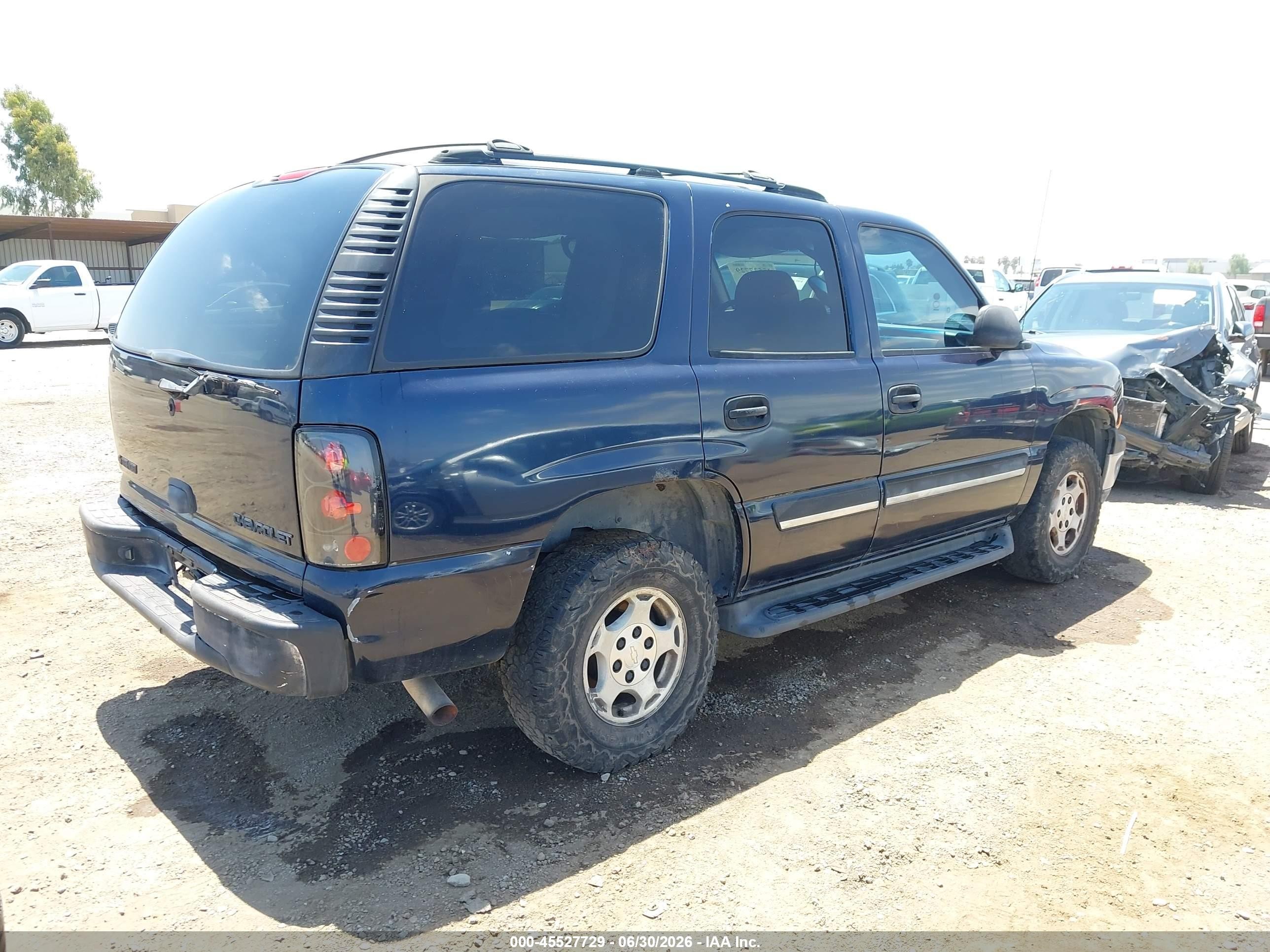 2005 Chevrolet Tahoe Ls Blue vin: 1GNEC13V65R112306