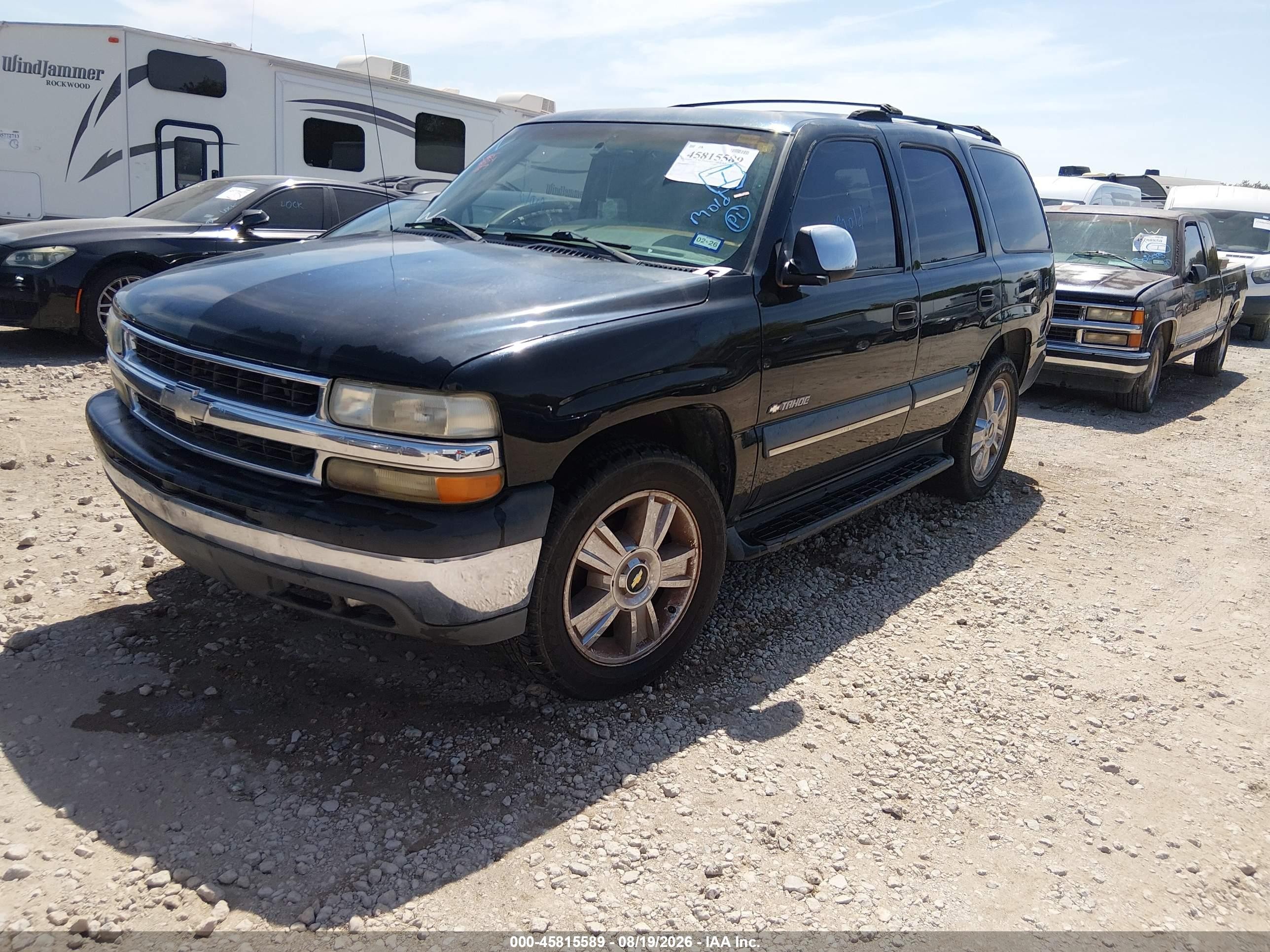 2002 Chevrolet Tahoe Ls Black vin: 1GNEC13V72R268544