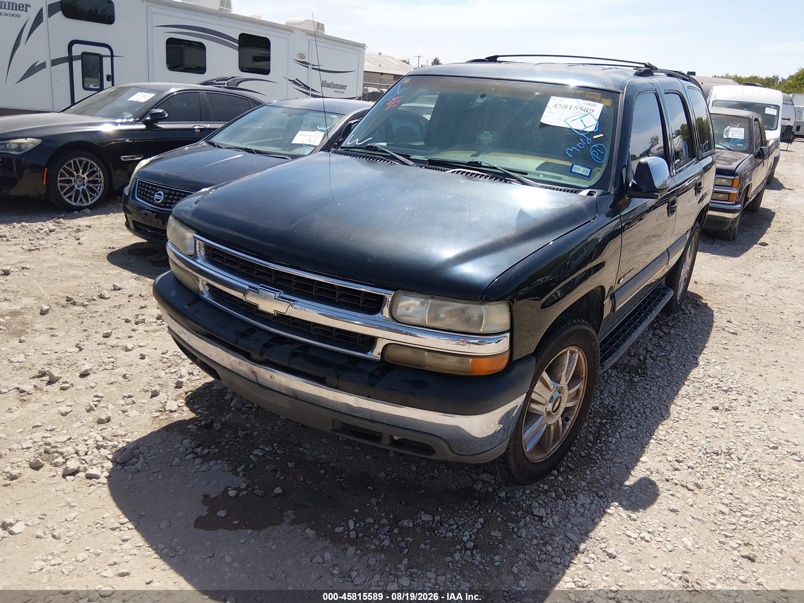 2002 Chevrolet Tahoe Ls Black vin: 1GNEC13V72R268544