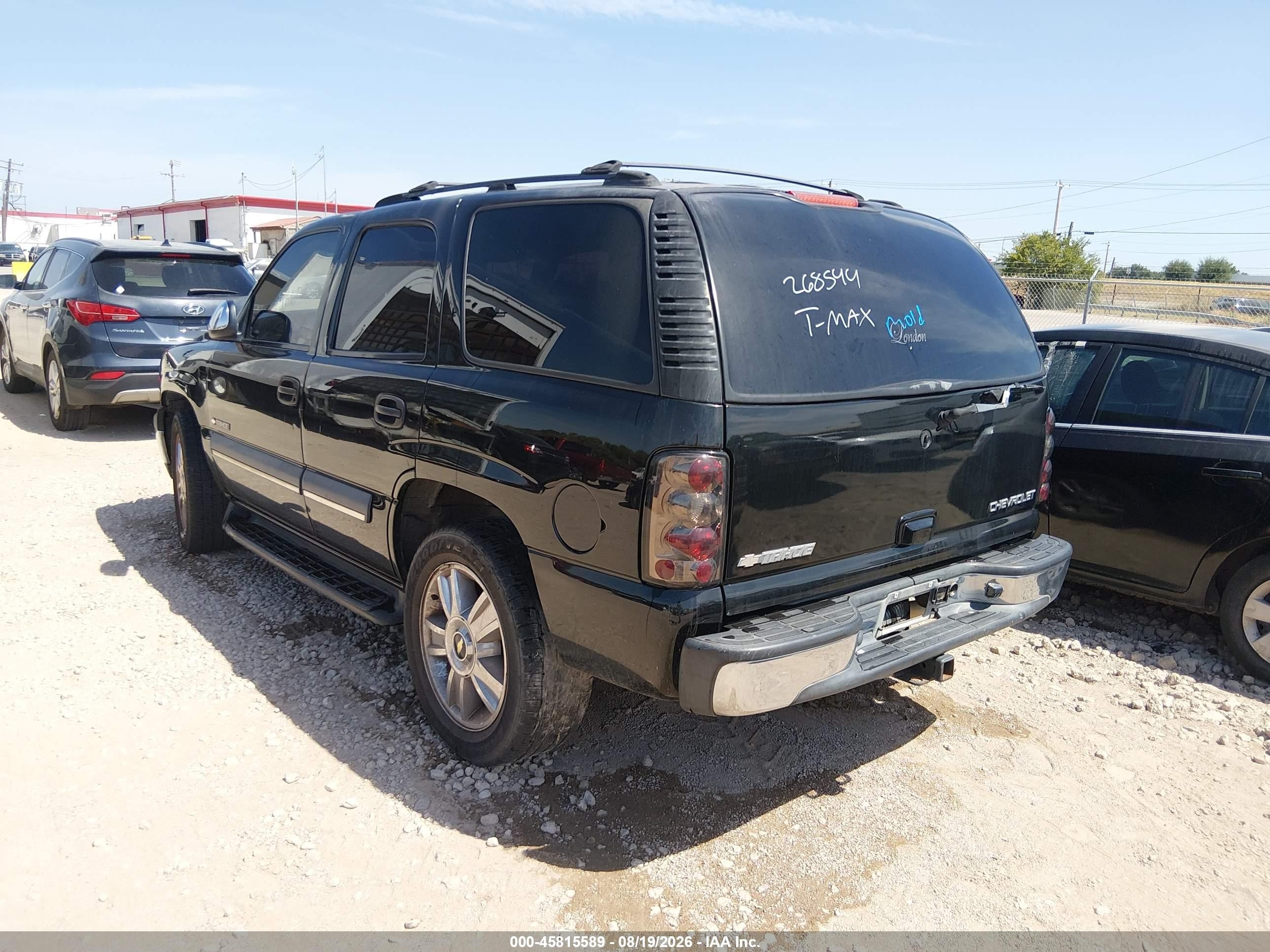 2002 Chevrolet Tahoe Ls Black vin: 1GNEC13V72R268544