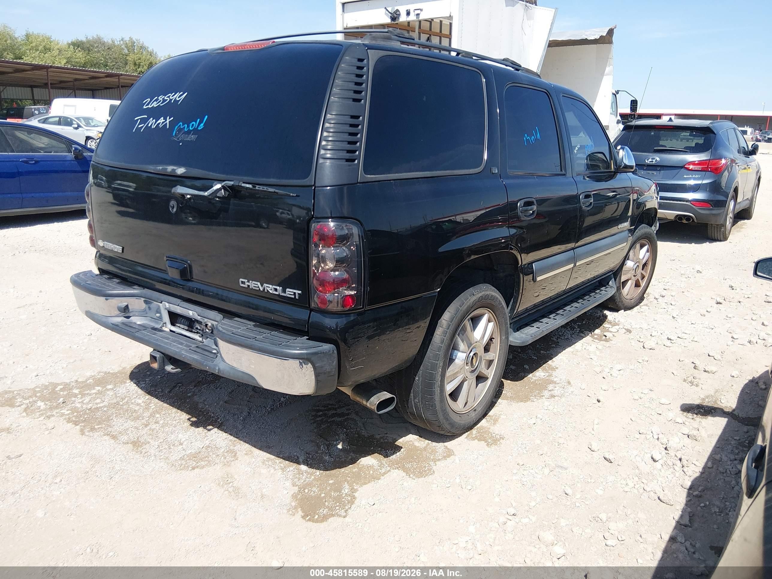 2002 Chevrolet Tahoe Ls Black vin: 1GNEC13V72R268544