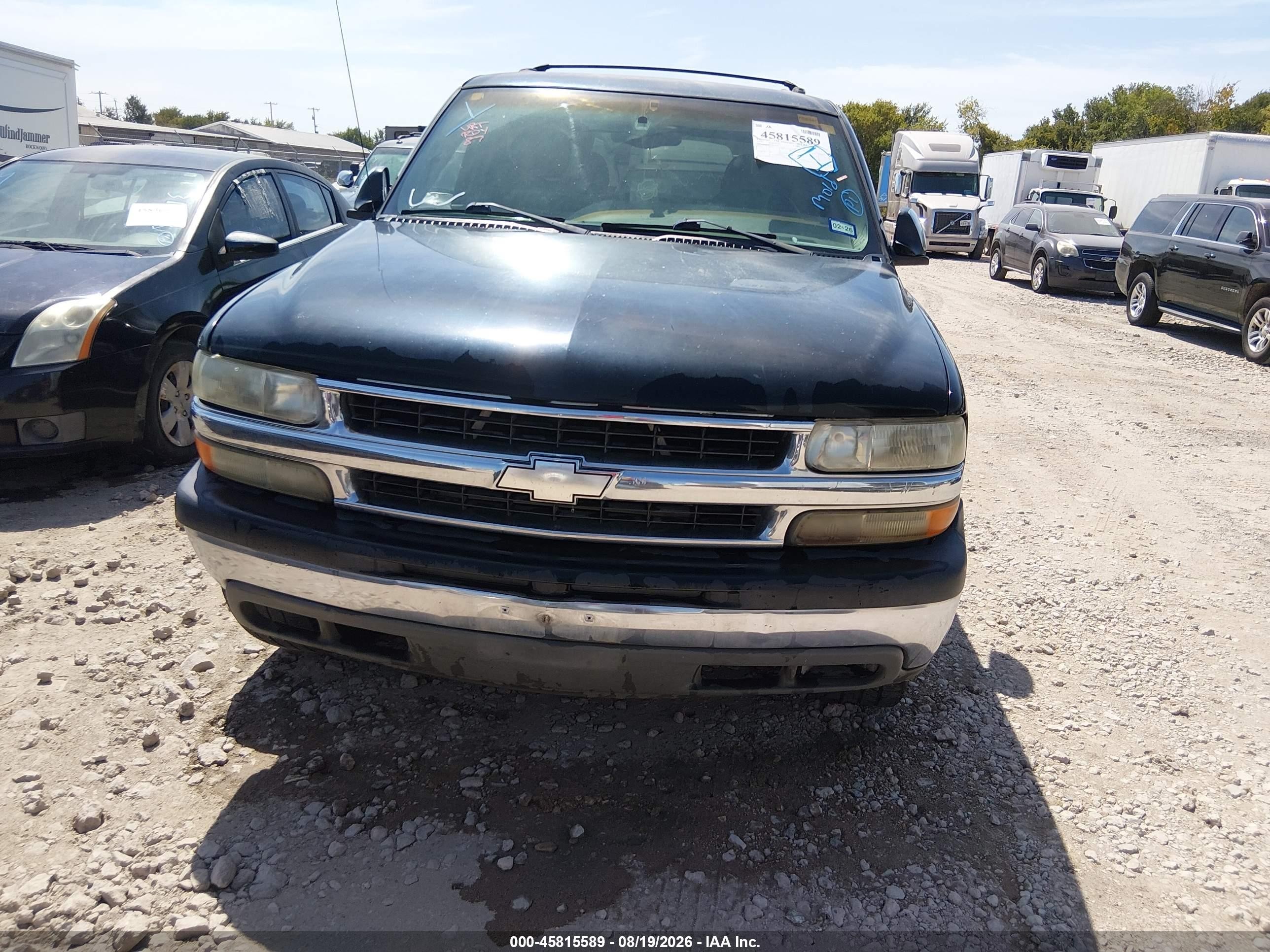 2002 Chevrolet Tahoe Ls Black vin: 1GNEC13V72R268544