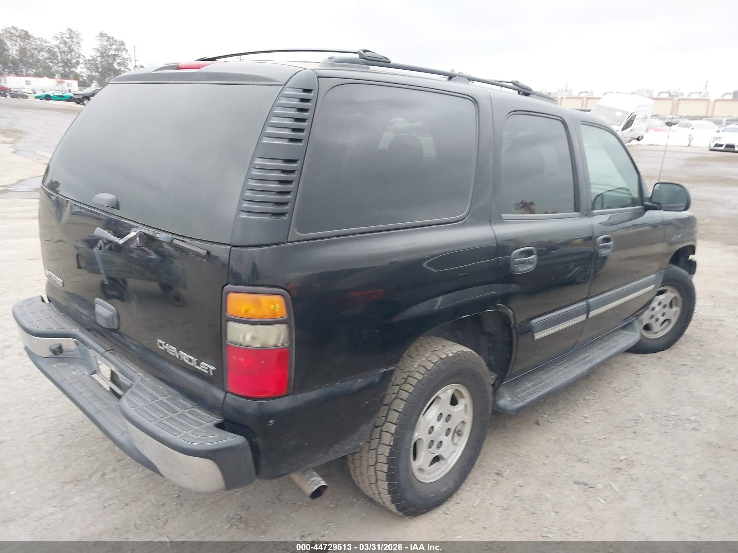 2005 Chevrolet Tahoe Ls Black vin: 1GNEC13V75R259525