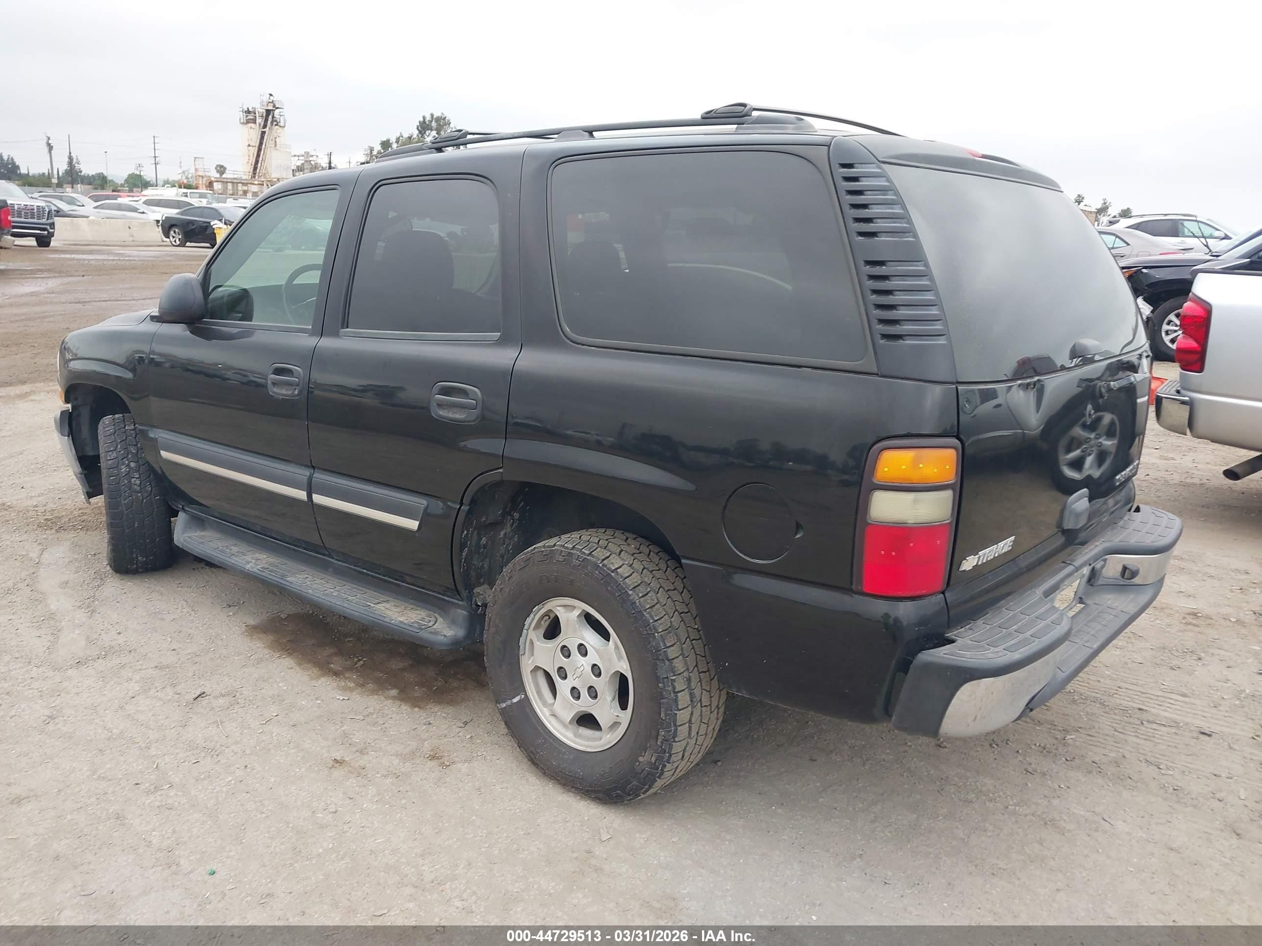 2005 Chevrolet Tahoe Ls Black vin: 1GNEC13V75R259525