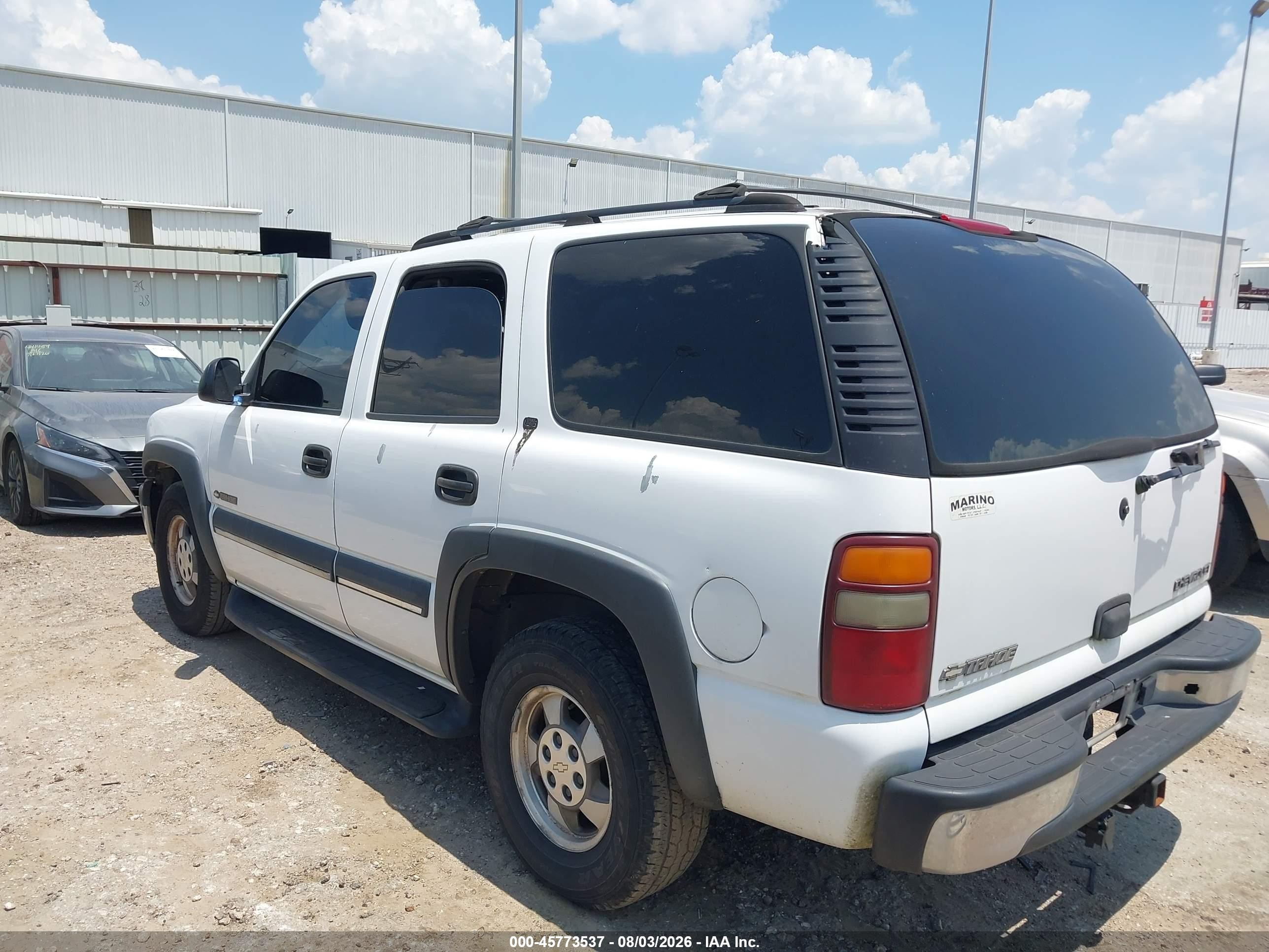 2002 Chevrolet Tahoe Ls White vin: 1GNEC13V92R150480