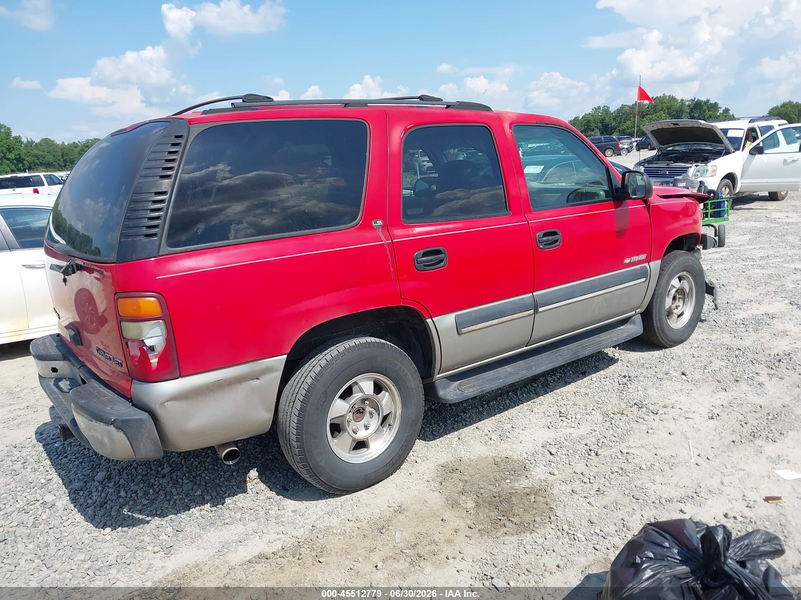 2002 Chevrolet Tahoe Ls Red vin: 1GNEC13Z32R208182