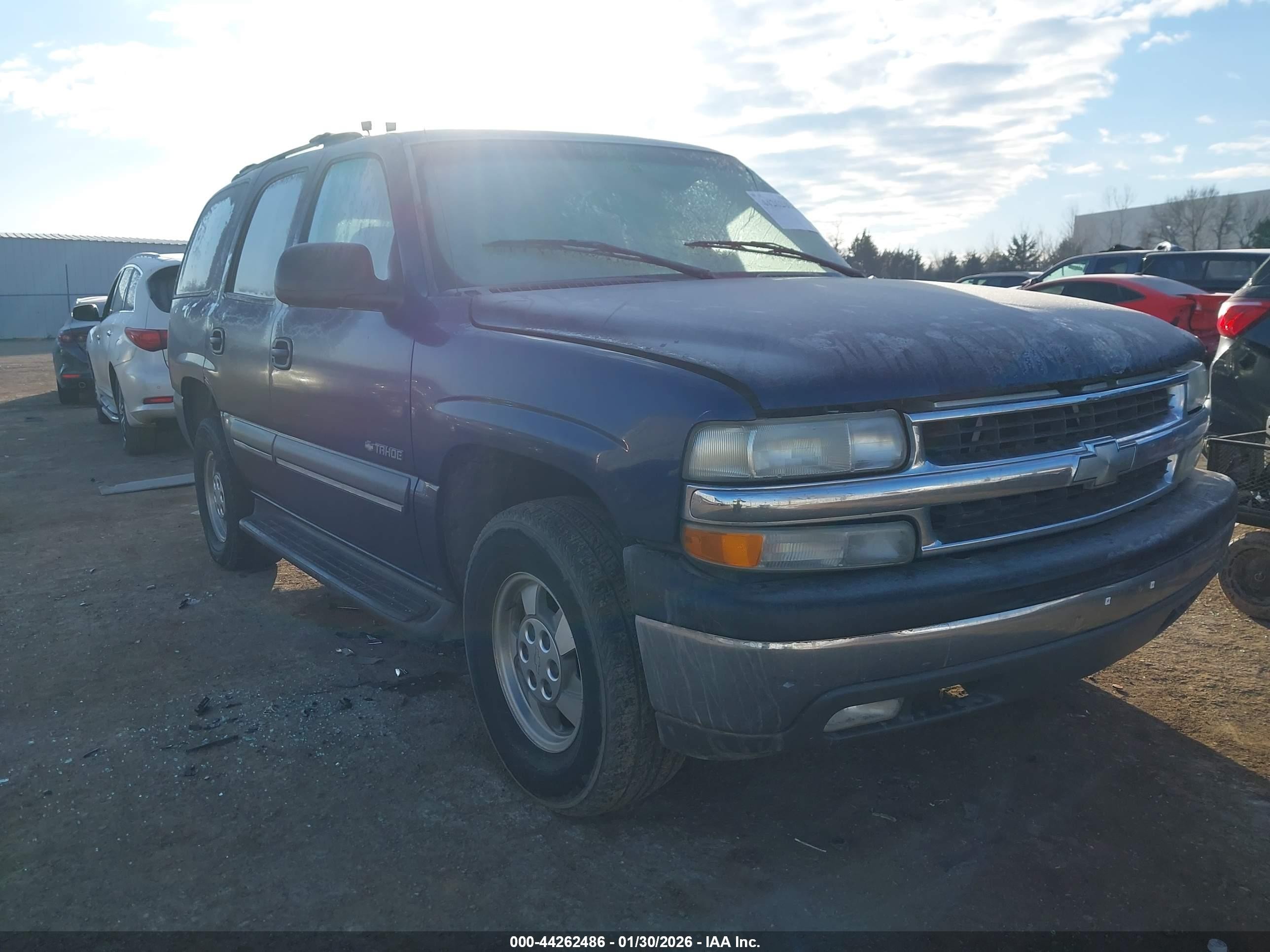 2002 Chevrolet Tahoe Ls Blue vin: 1GNEC13Z32R214595