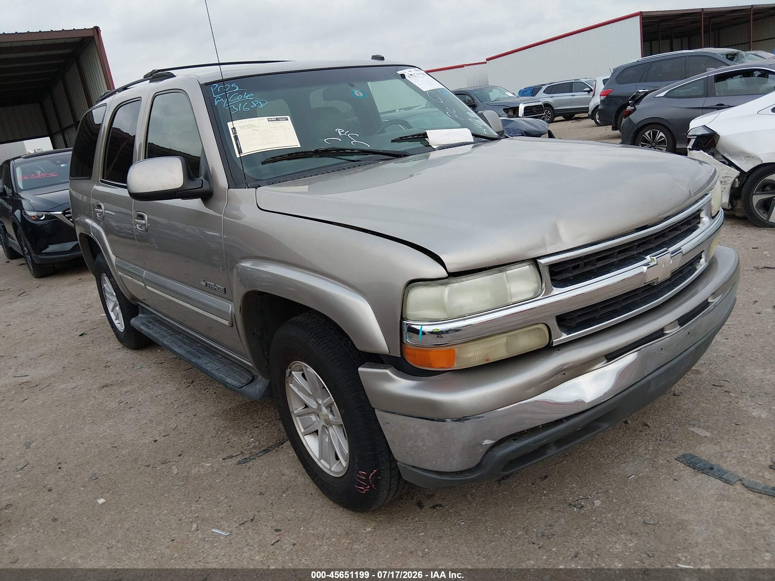 2002 Chevrolet Tahoe Lt Champagne vin: 1GNEC13Z42R304015
