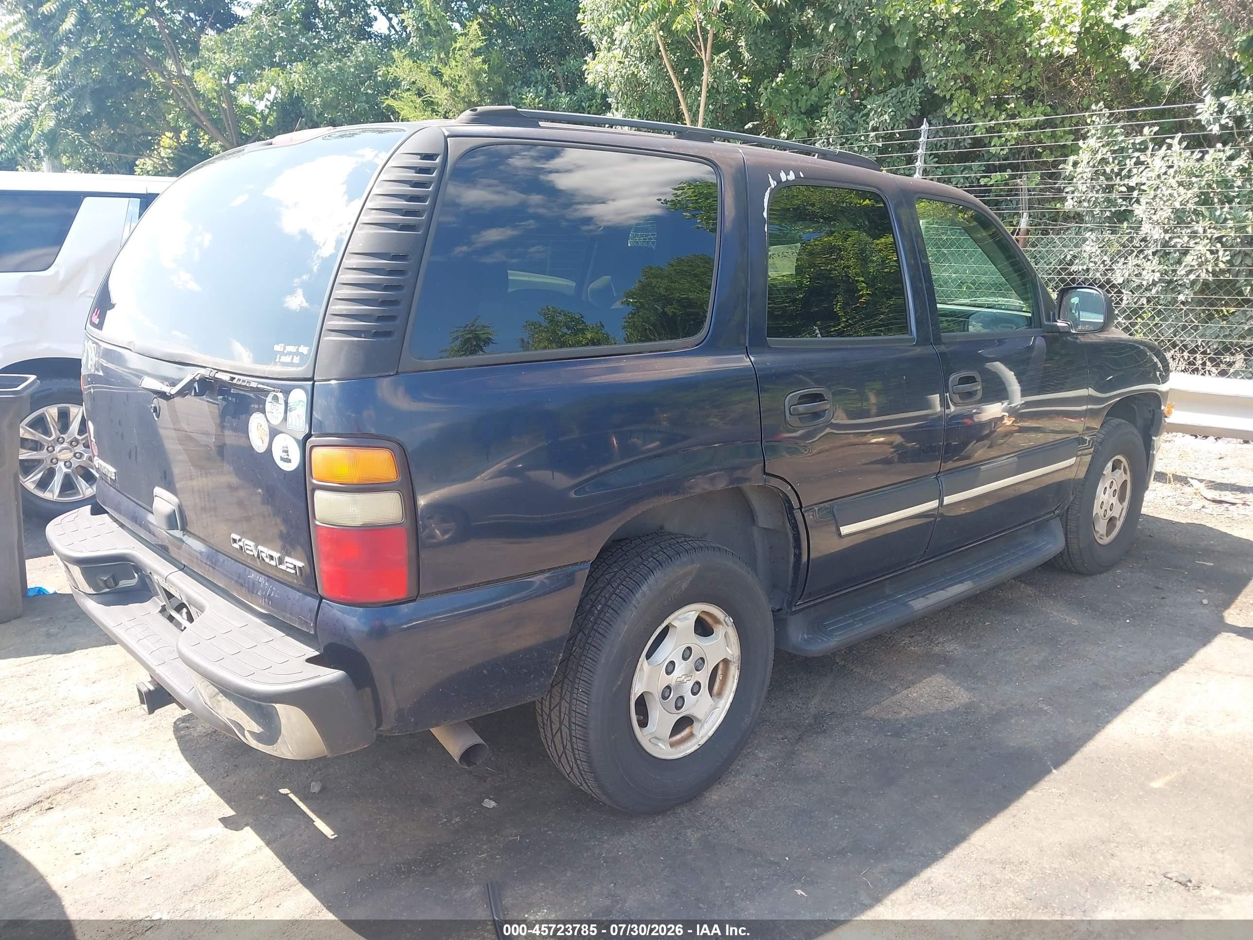 2004 Chevrolet Tahoe Ls Blue vin: 1GNEC13Z44R303112