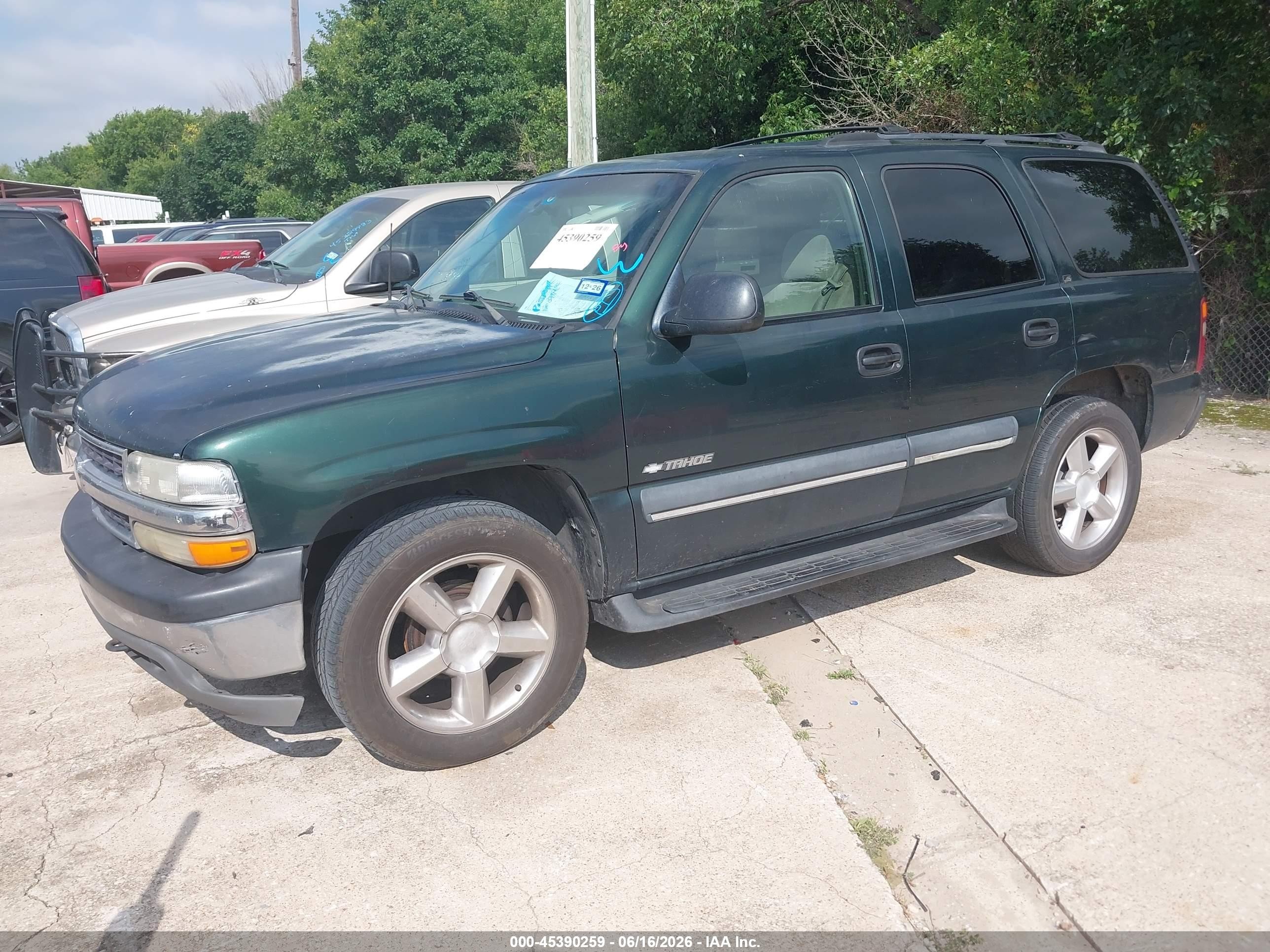 2002 Chevrolet Tahoe Ls Green vin: 1GNEC13Z52R168297