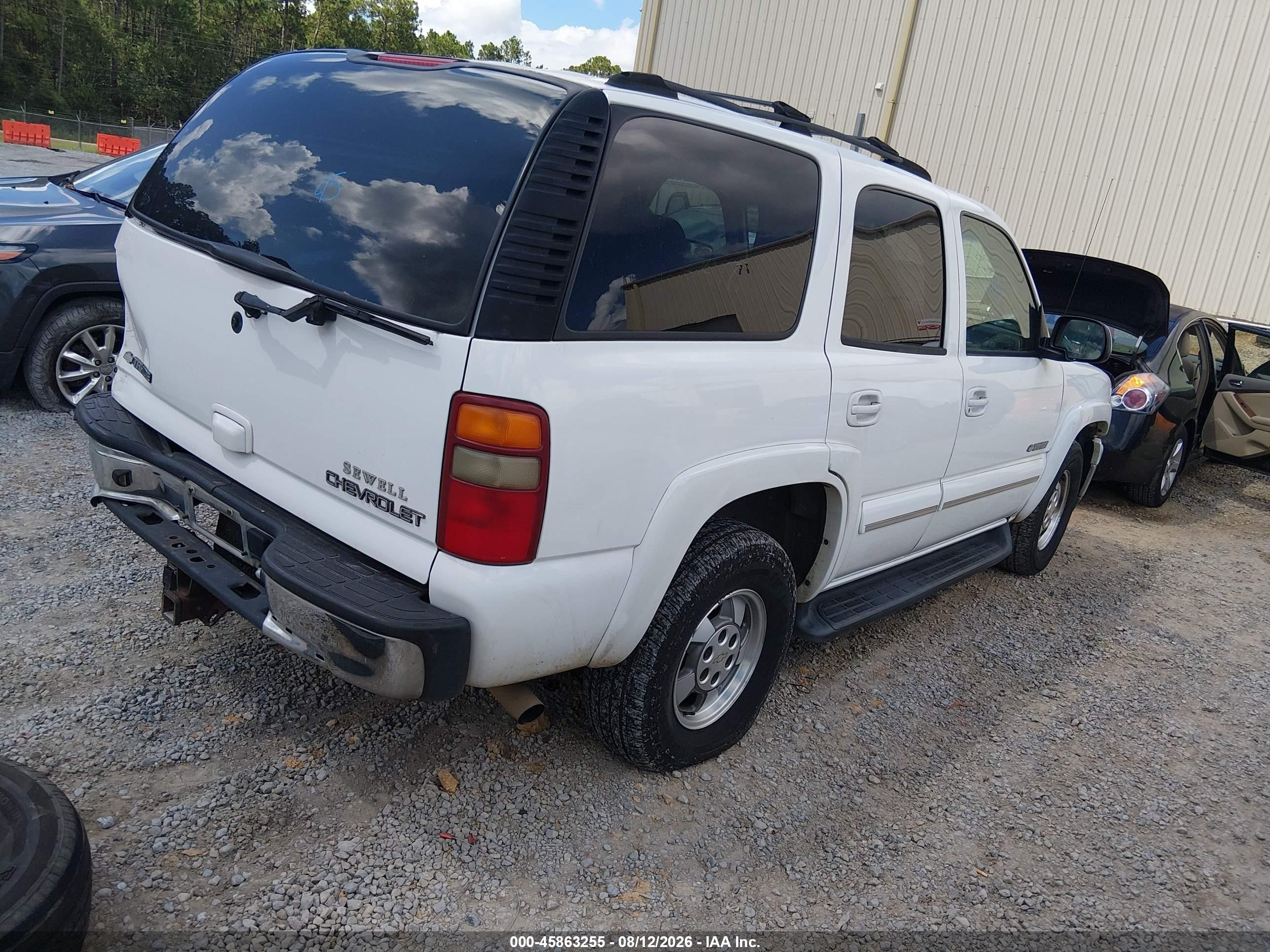 2003 Chevrolet Tahoe Lt White vin: 1GNEC13Z53R313288