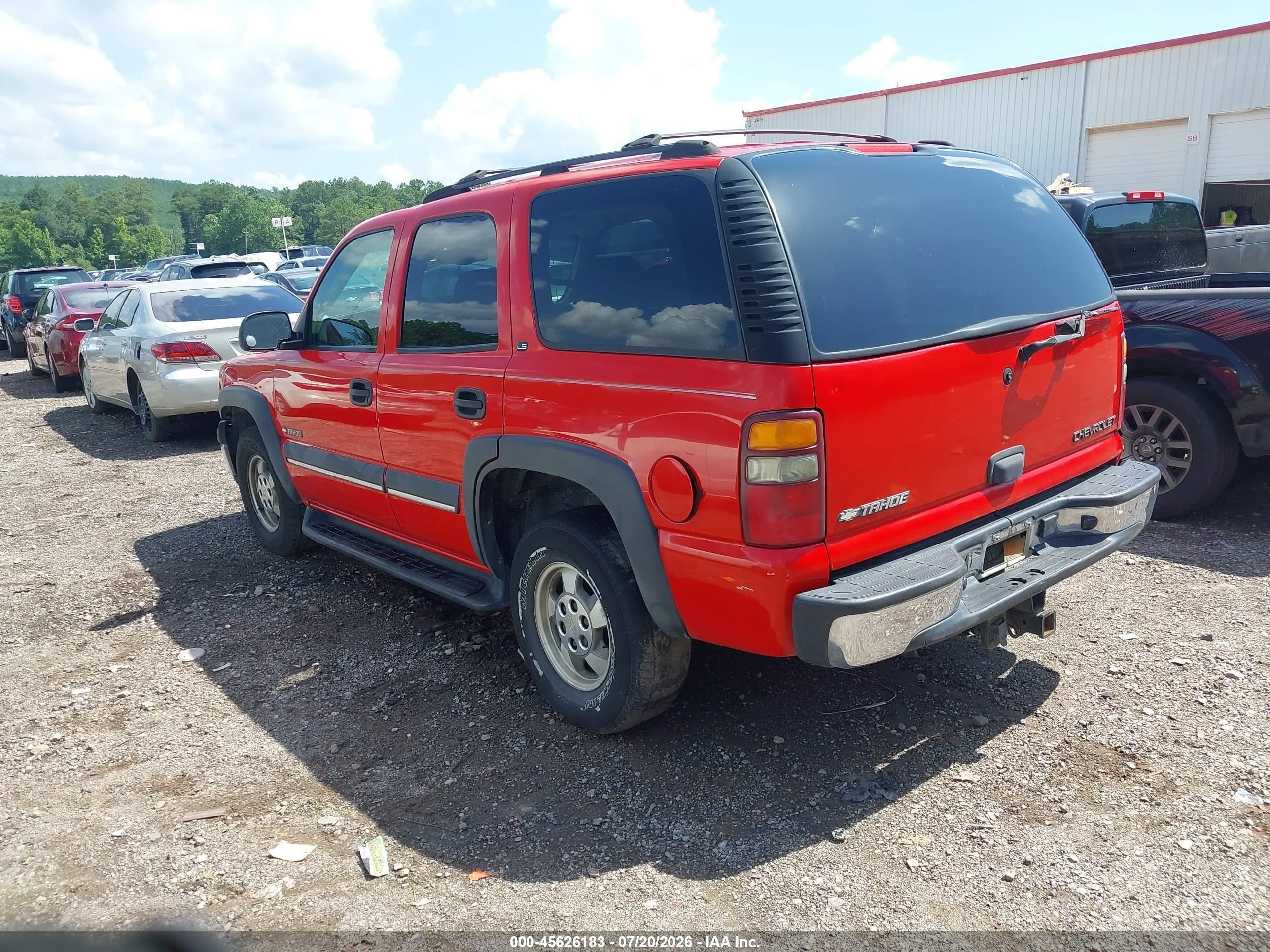 2002 Chevrolet Tahoe Ls Red vin: 1GNEC13Z62R285581