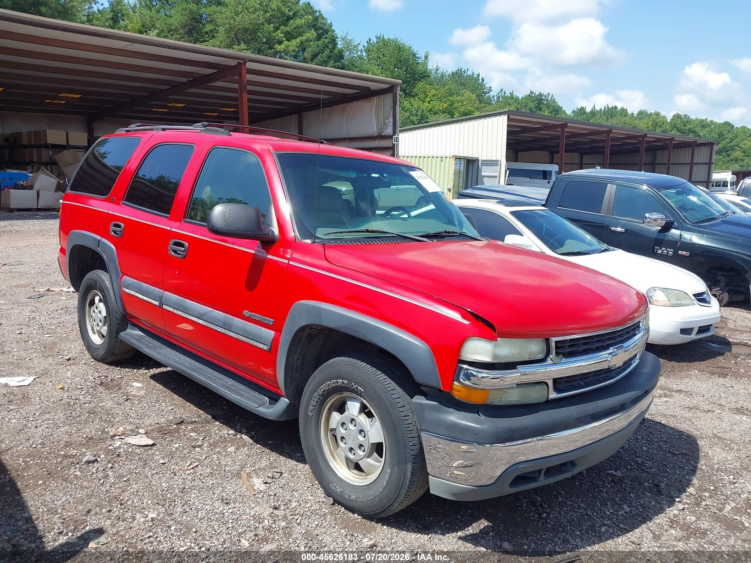 2002 Chevrolet Tahoe Ls Red vin: 1GNEC13Z62R285581