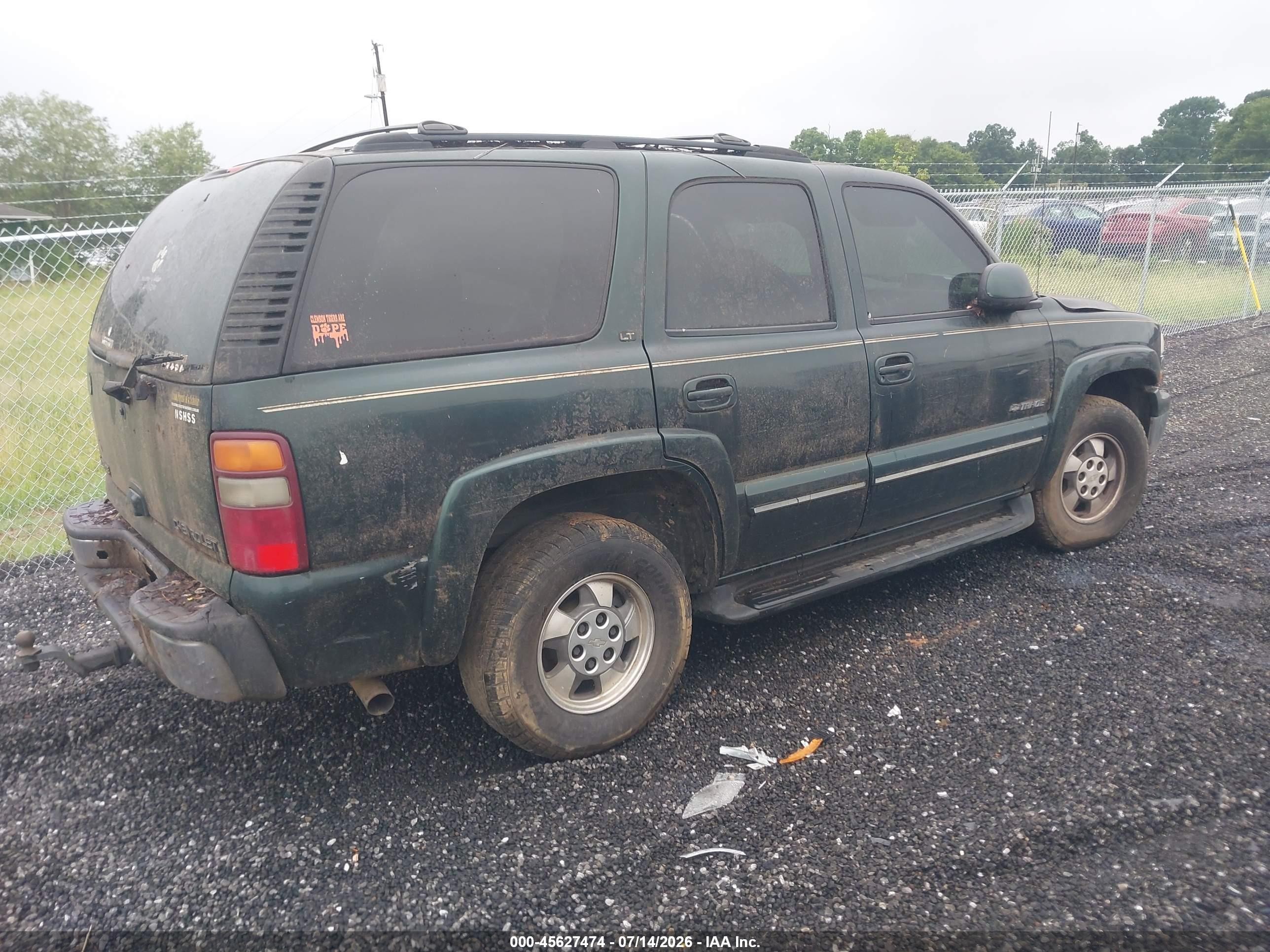 2002 Chevrolet Tahoe Lt Green vin: 1GNEC13Z92R239307