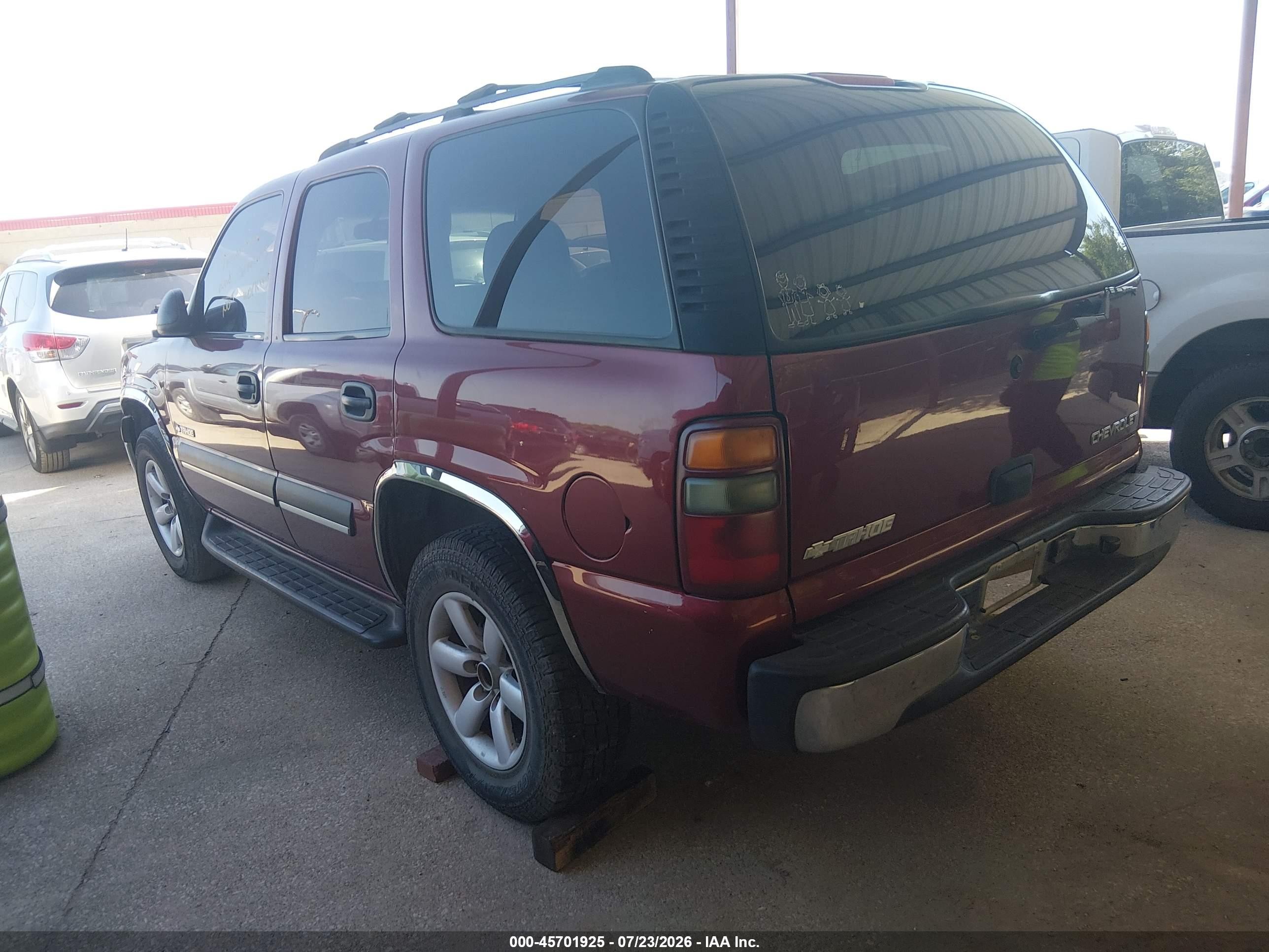 2003 Chevrolet Tahoe Ls Maroon vin: 1GNEC13ZX3J279797