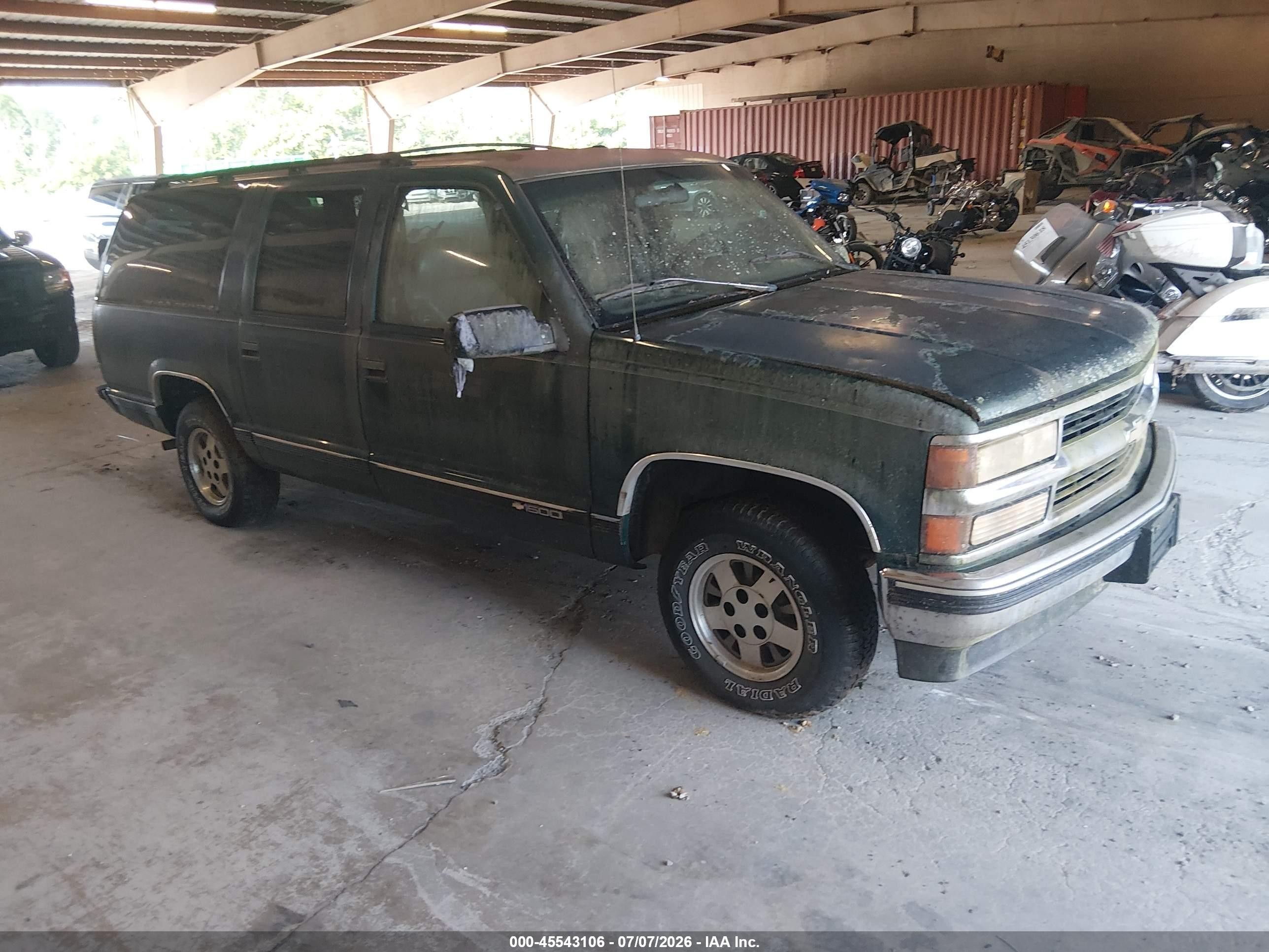 1995 Chevrolet Suburban C1500 Green vin: 1GNEC16K7SJ327124