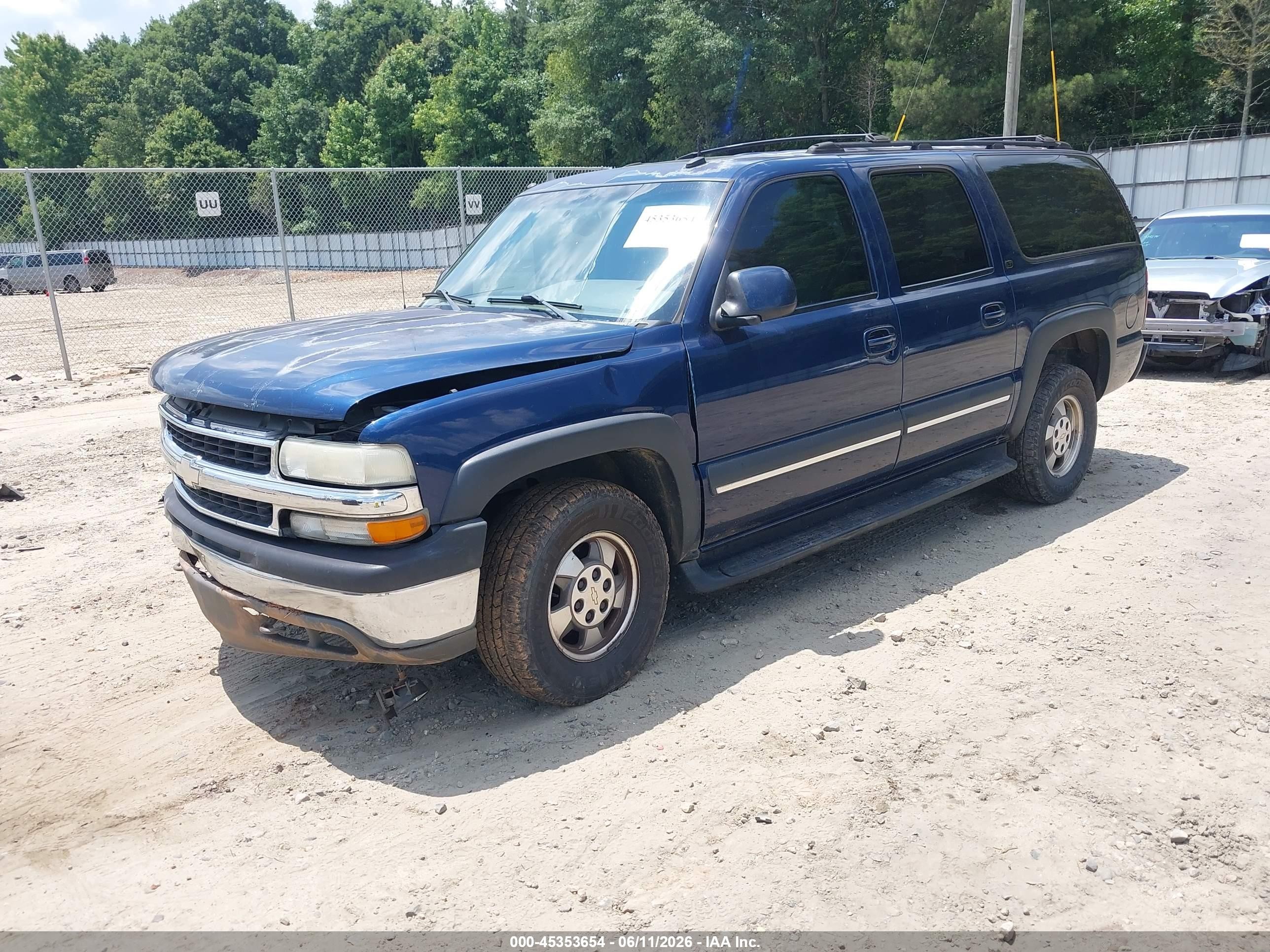2002 Chevrolet Suburban 1500 Lt Blue vin: 1GNEC16Z12J303494
