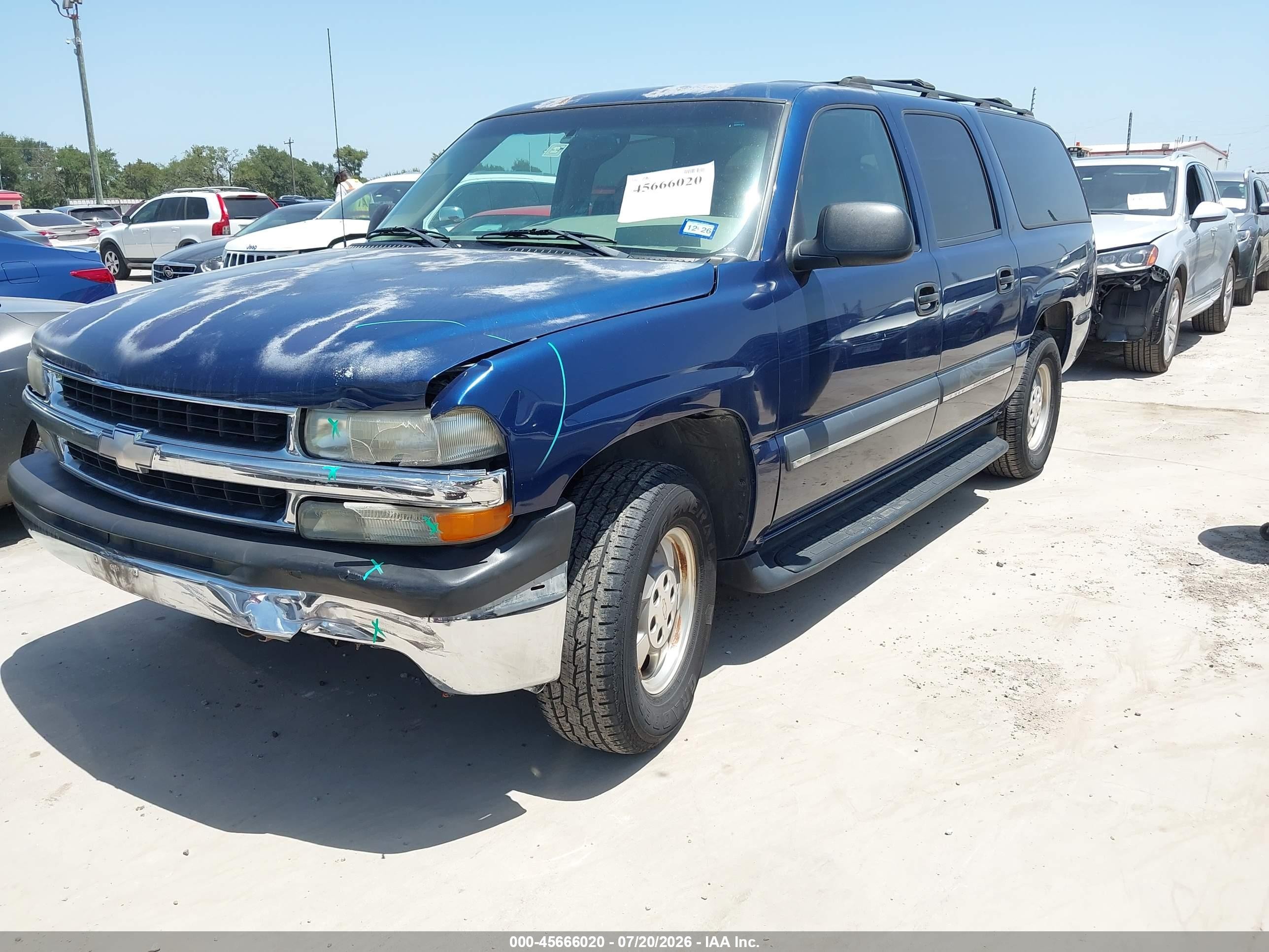 2002 Chevrolet Suburban 1500 Ls Blue vin: 1GNEC16Z22J155940