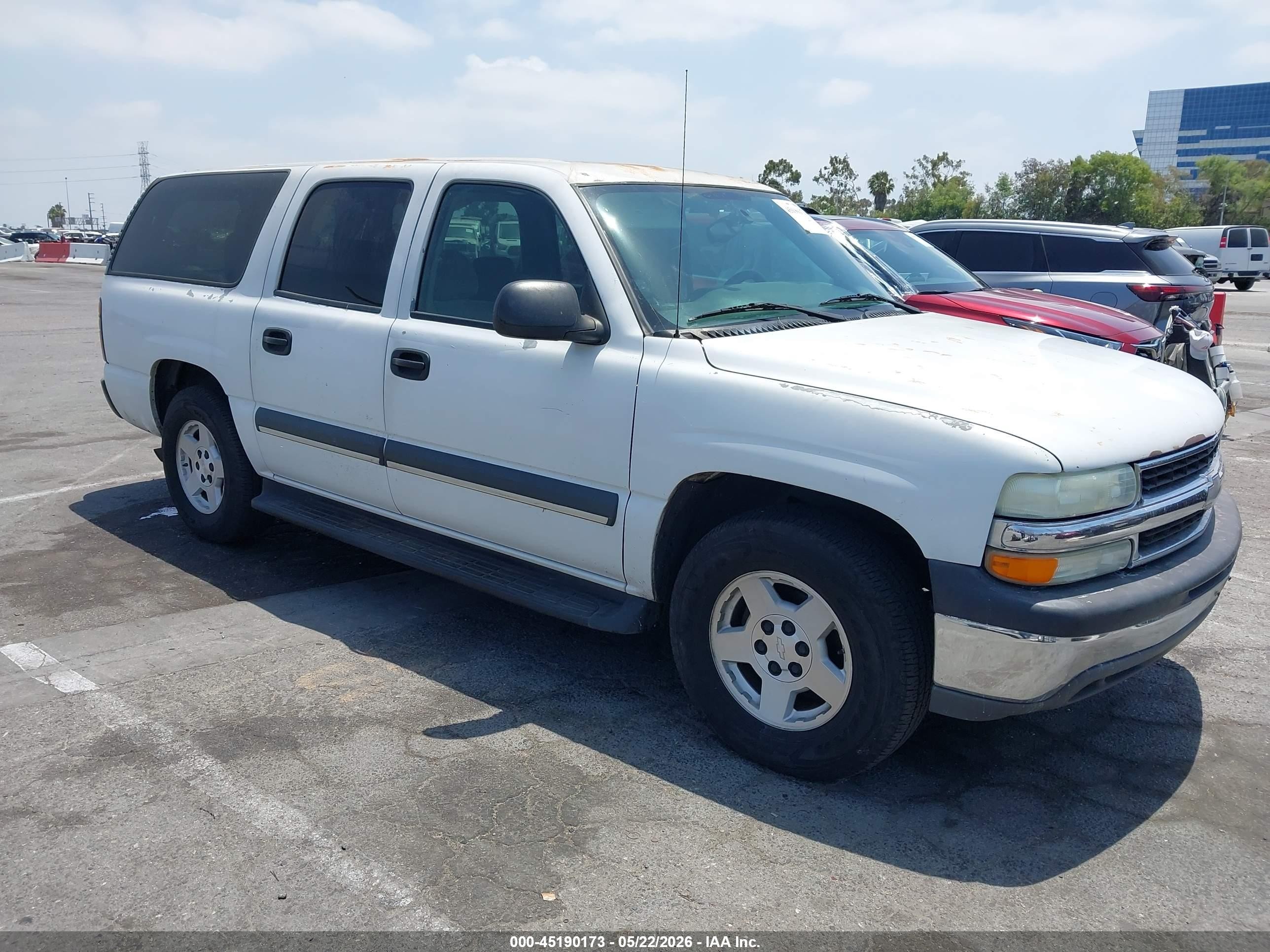 2004 Chevrolet Suburban 1500 Ls White vin: 1GNEC16Z44J154601