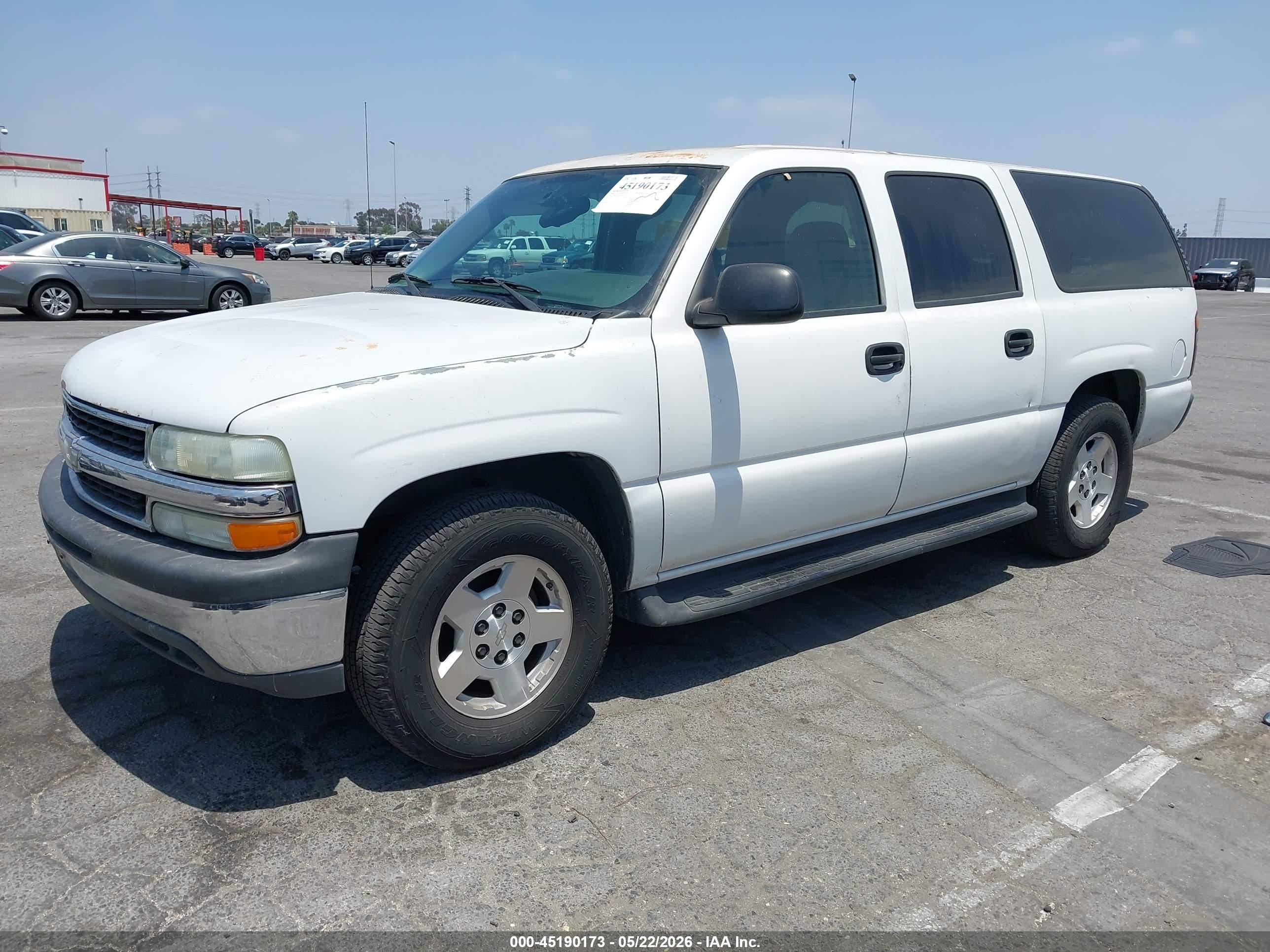 2004 Chevrolet Suburban 1500 Ls White vin: 1GNEC16Z44J154601