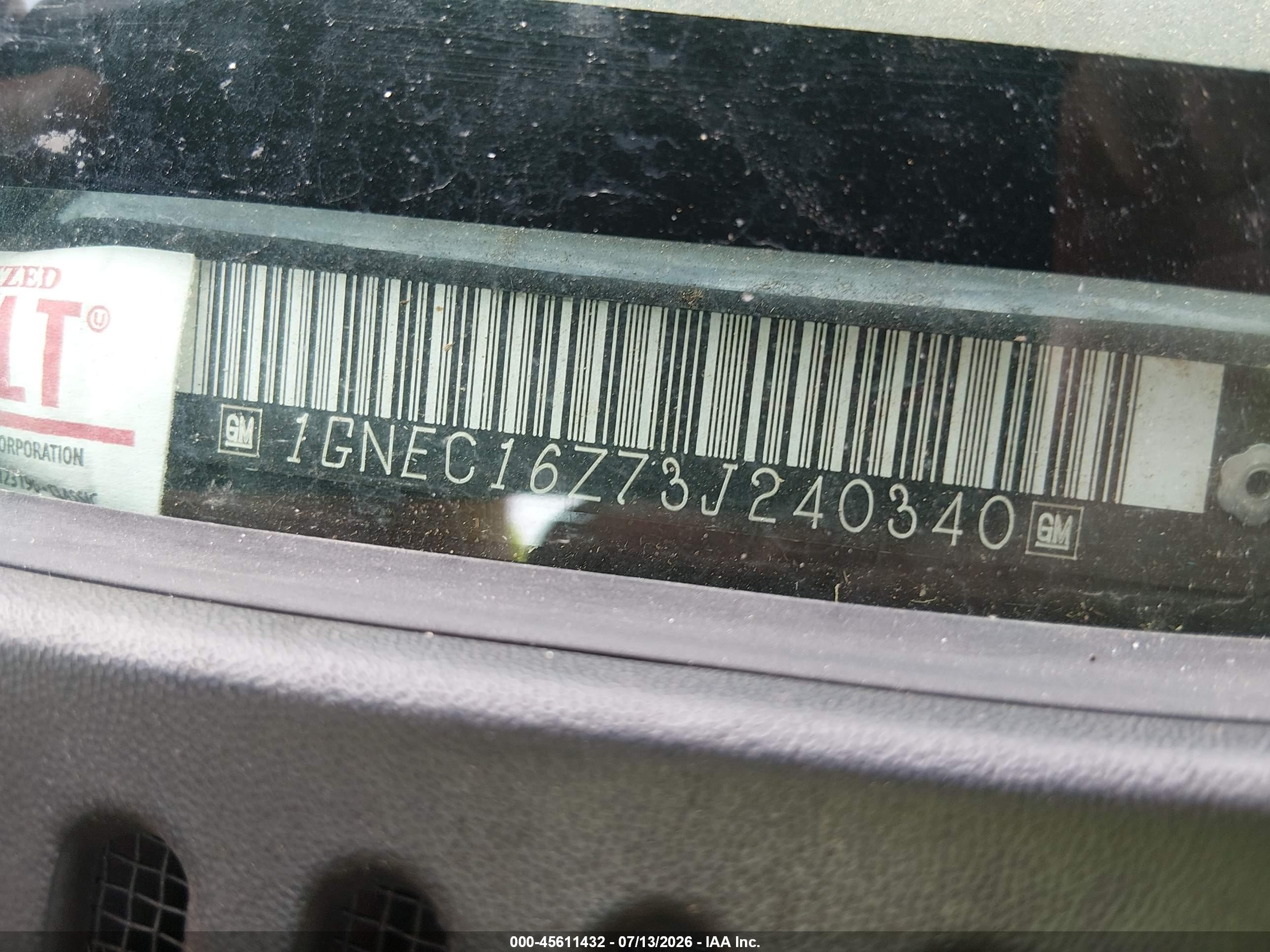 2003 Chevrolet Suburban 1500 Ls Черный vin: 1GNEC16Z73J240340