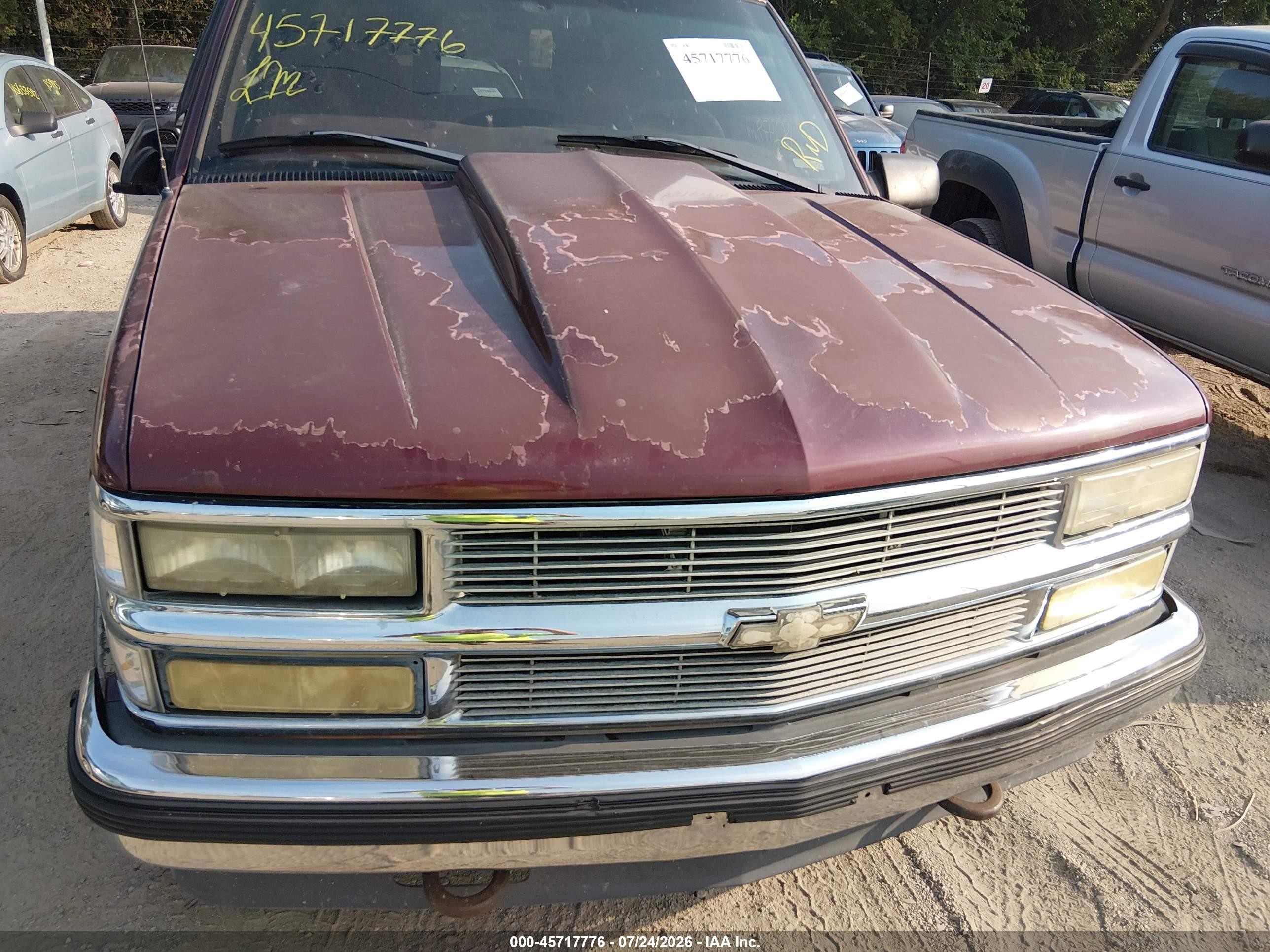 1999 Chevrolet Tahoe Ls Burgundy vin: 1GNEK13R0XJ315330