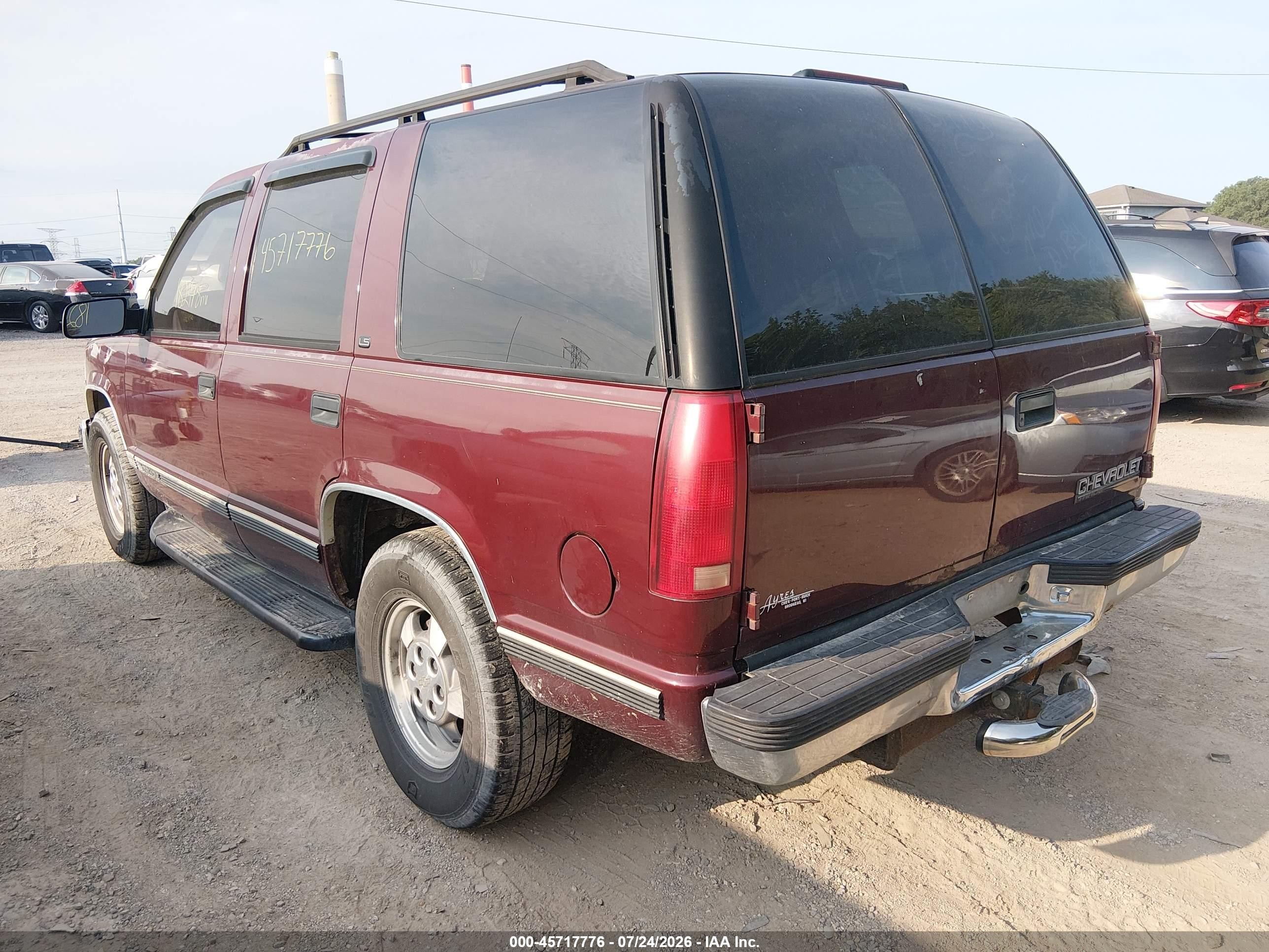 1999 Chevrolet Tahoe Ls Burgundy vin: 1GNEK13R0XJ315330