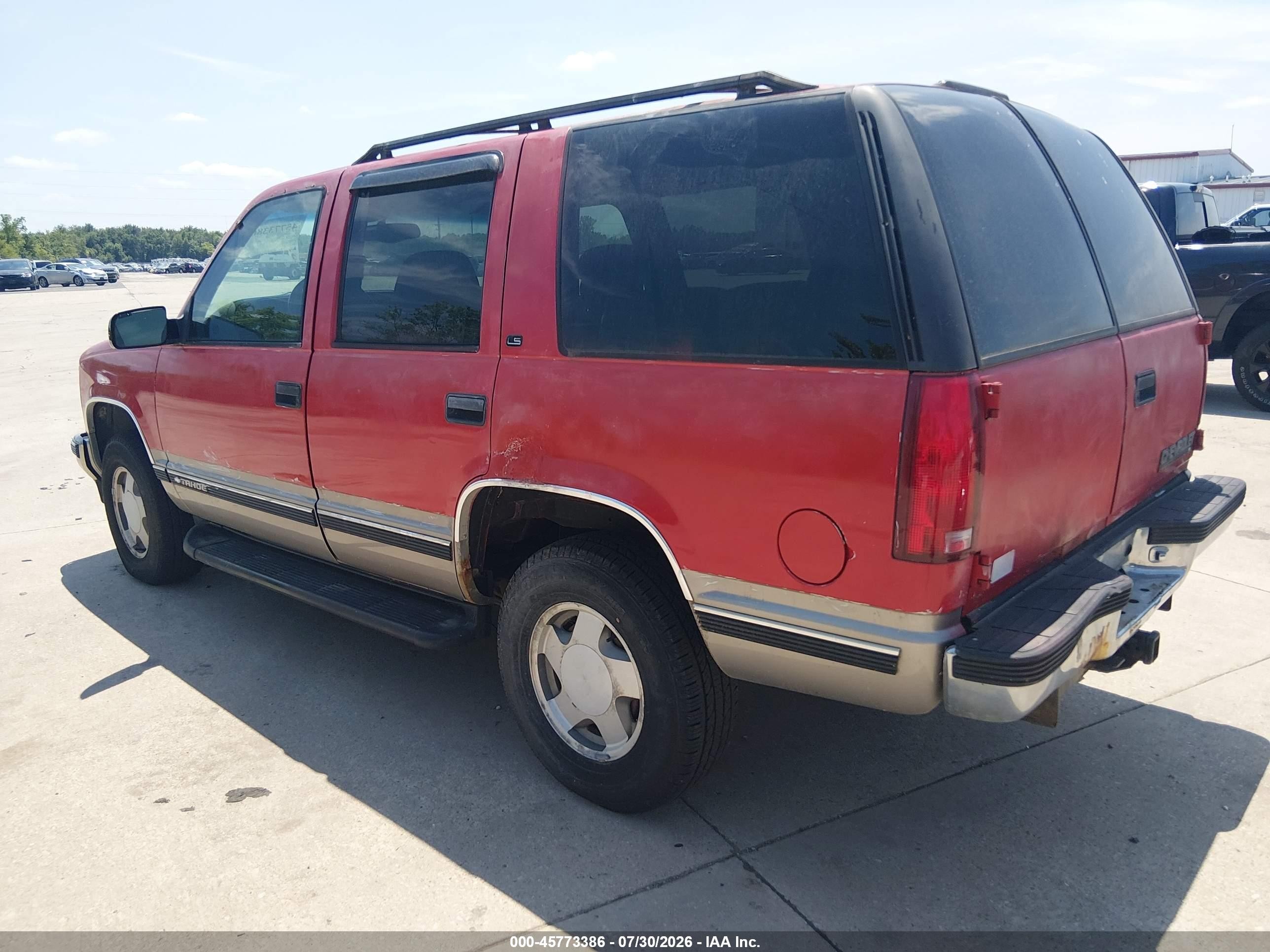 1999 Chevrolet Tahoe Ls Red vin: 1GNEK13R2XJ376601