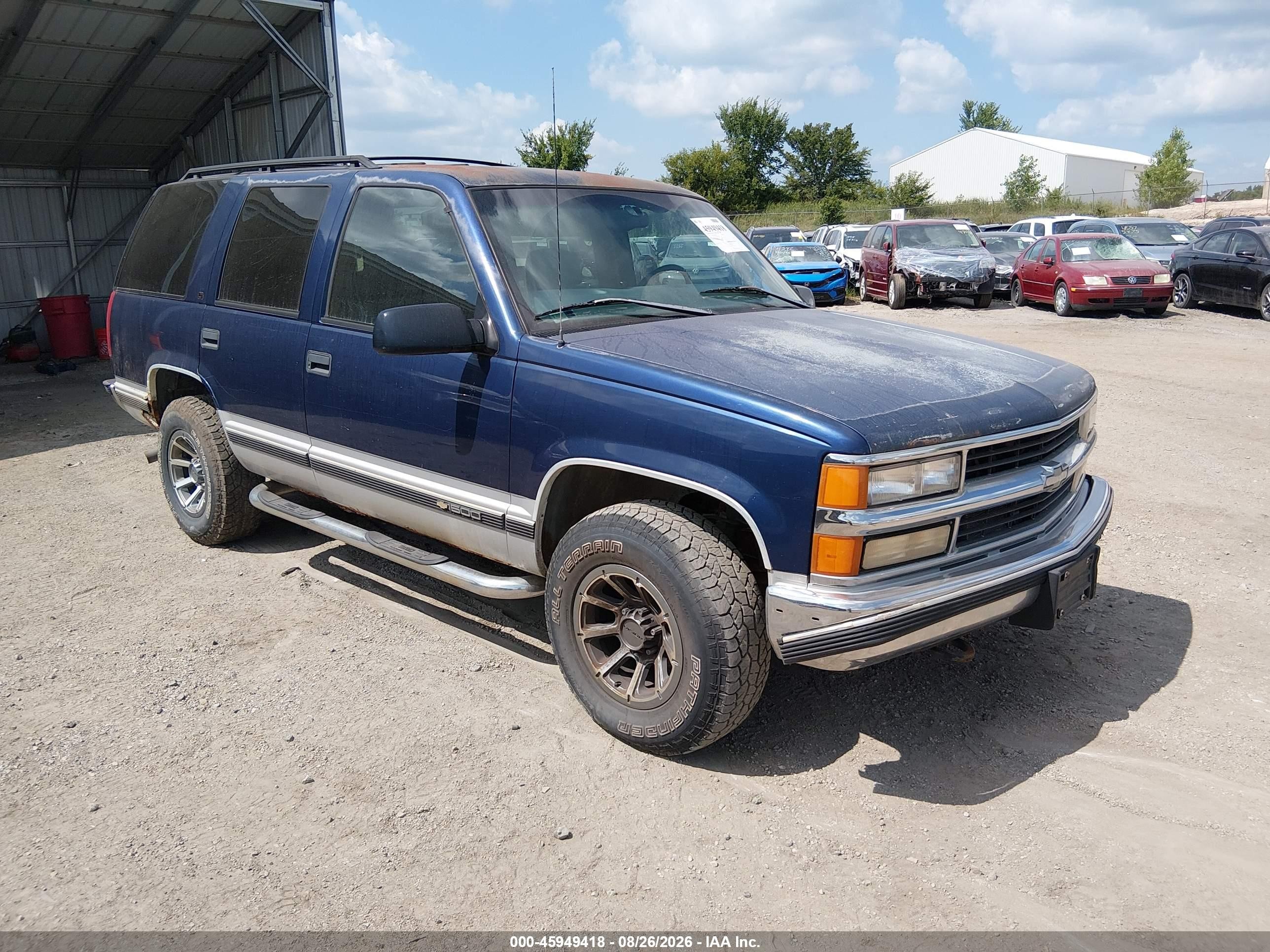 1997 Chevrolet Tahoe Ls Blue vin: 1GNEK13R3VJ311558
