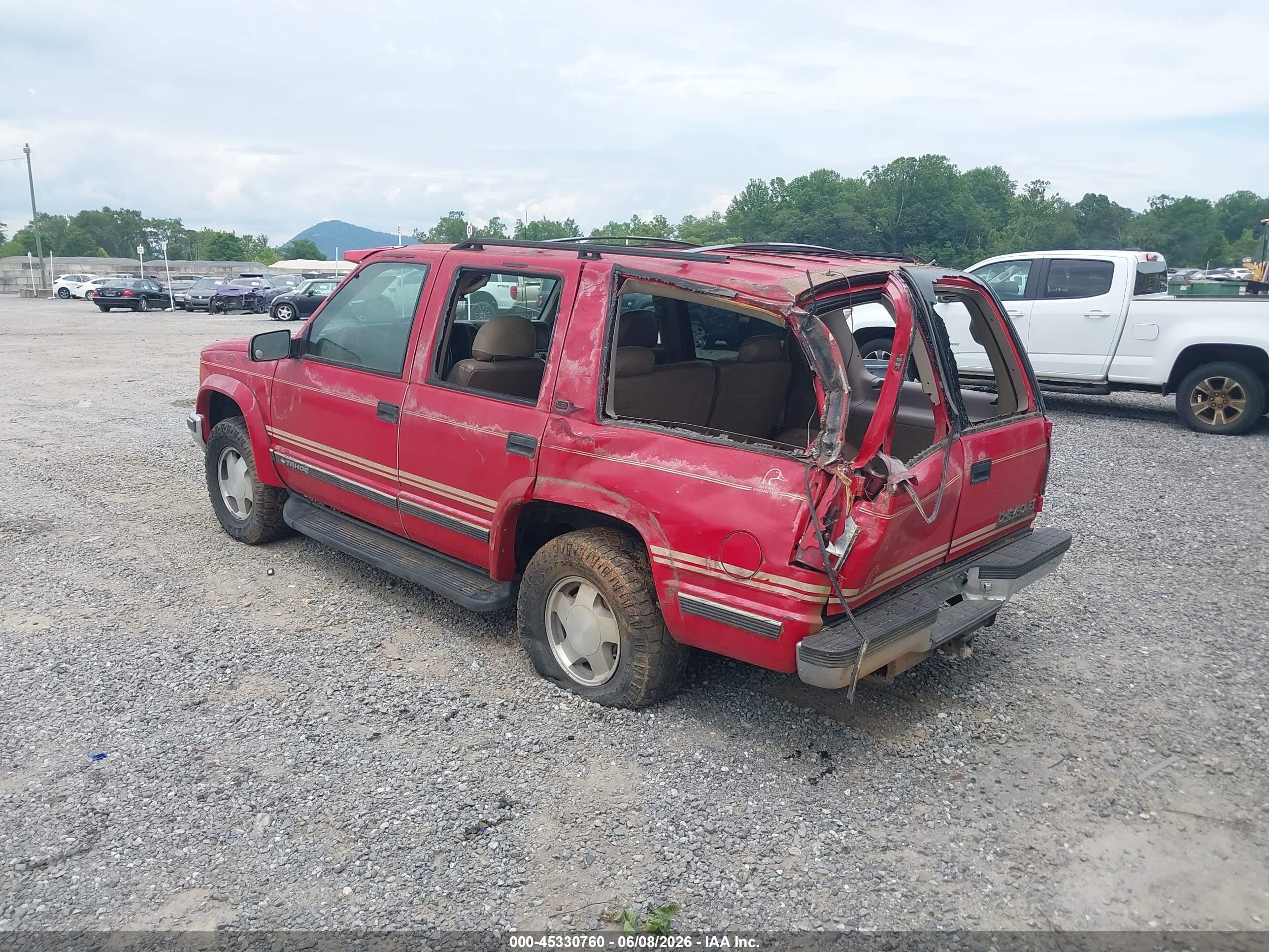 1999 Chevrolet Tahoe Ls Red vin: 1GNEK13R4XJ345351