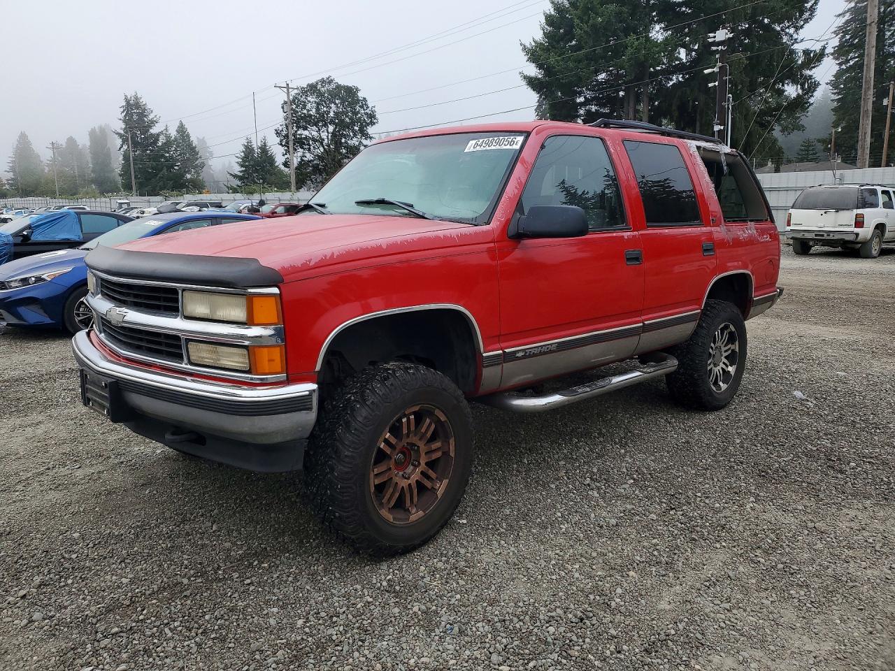 1998 Chevrolet Tahoe K1500 Red vin: 1GNEK13R7WJ338778