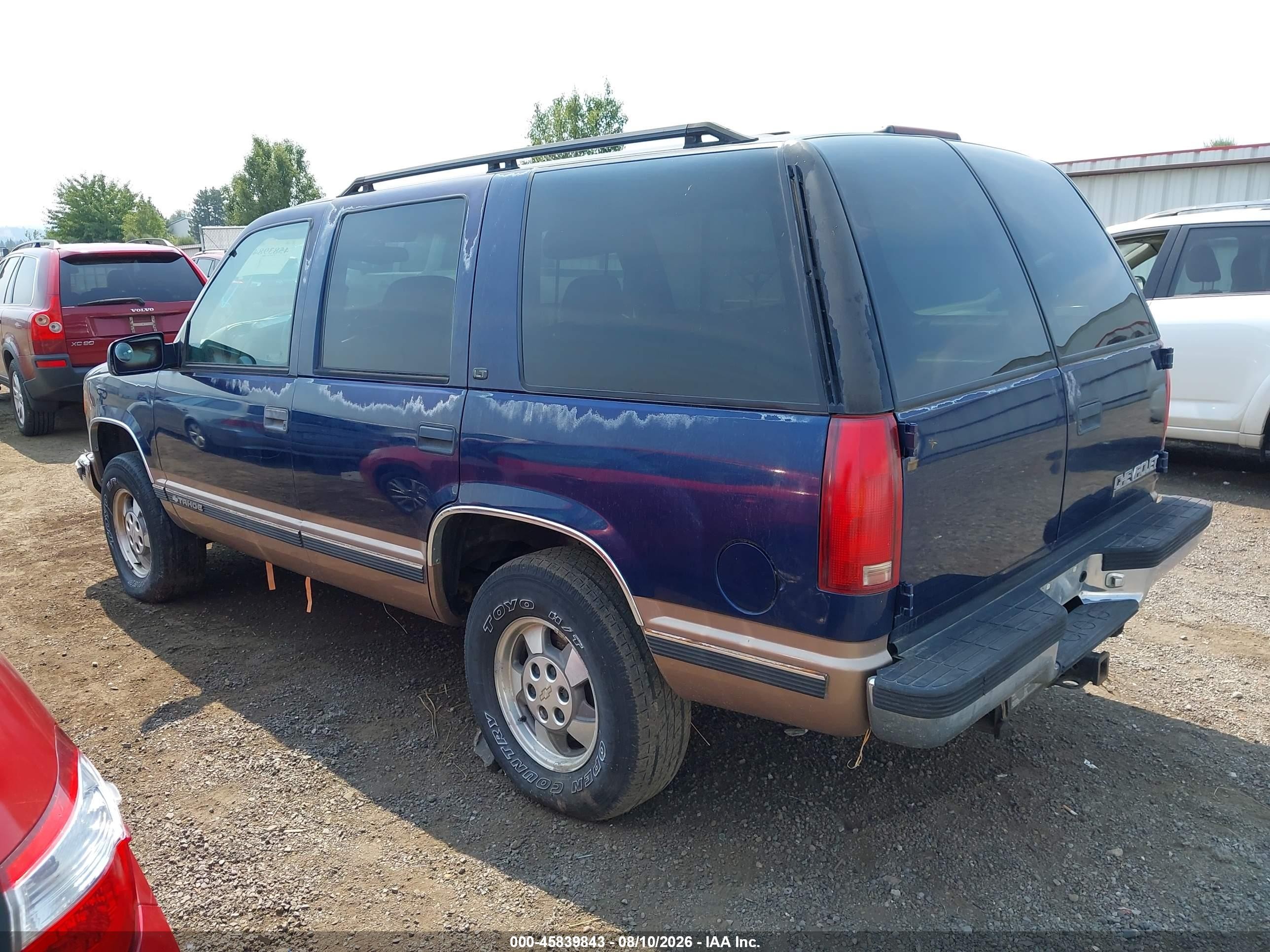 1998 Chevrolet Tahoe Ls Blue vin: 1GNEK13R8WJ356125