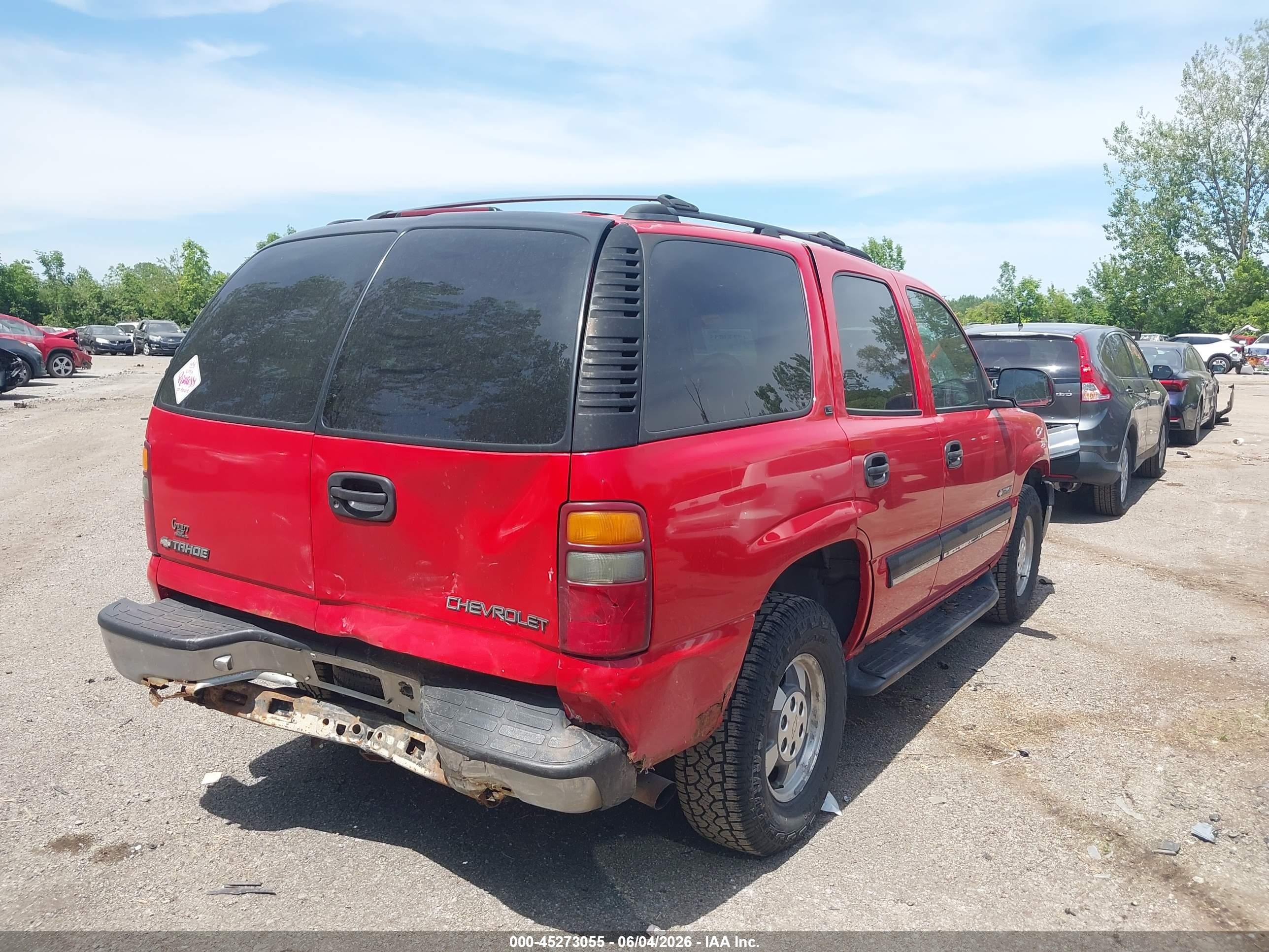 2001 Chevrolet Tahoe Ls Red vin: 1GNEK13T11J244738