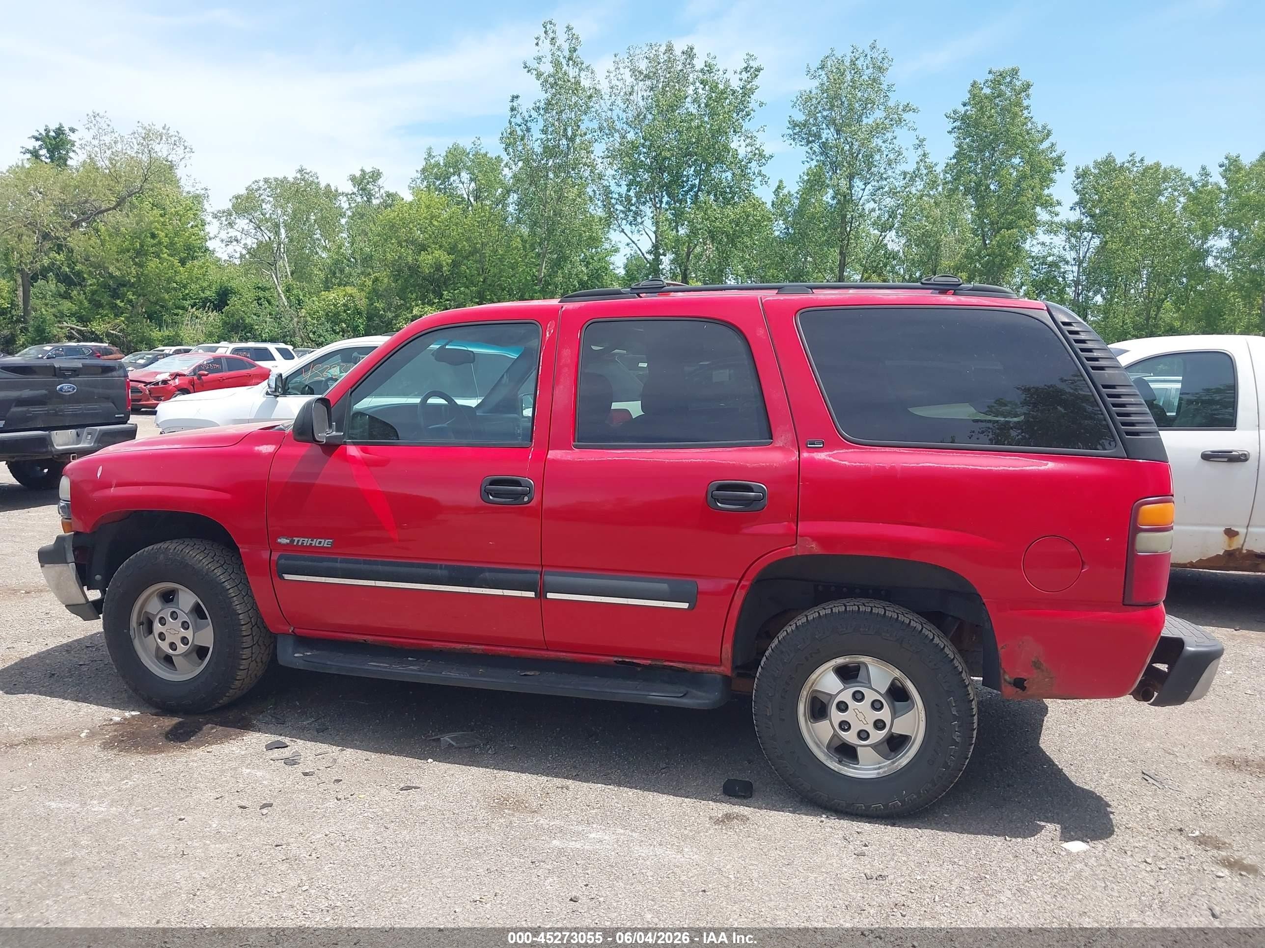 2001 Chevrolet Tahoe Ls Red vin: 1GNEK13T11J244738