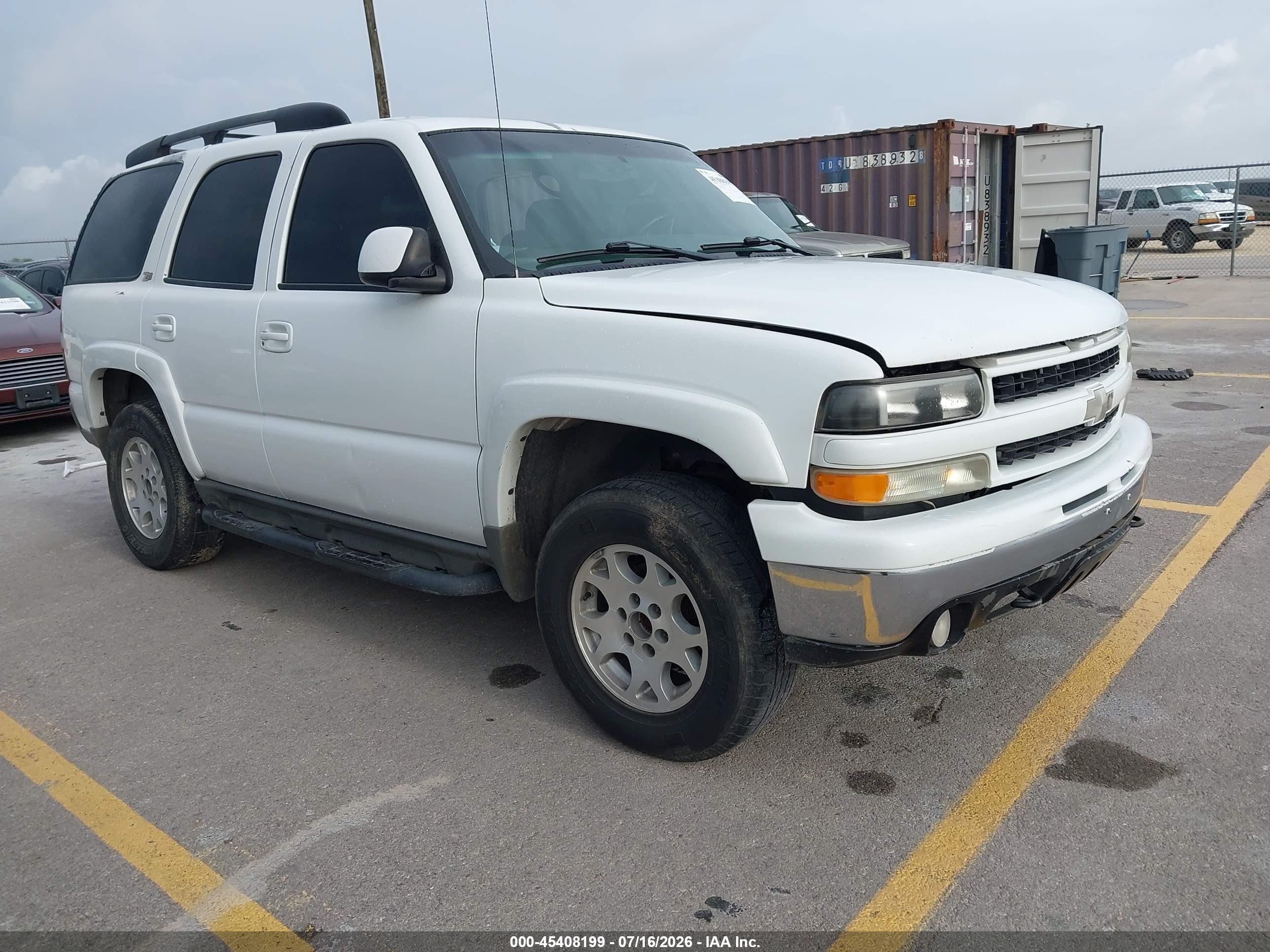 2003 Chevrolet Tahoe Z71 White vin: 1GNEK13T23R207900