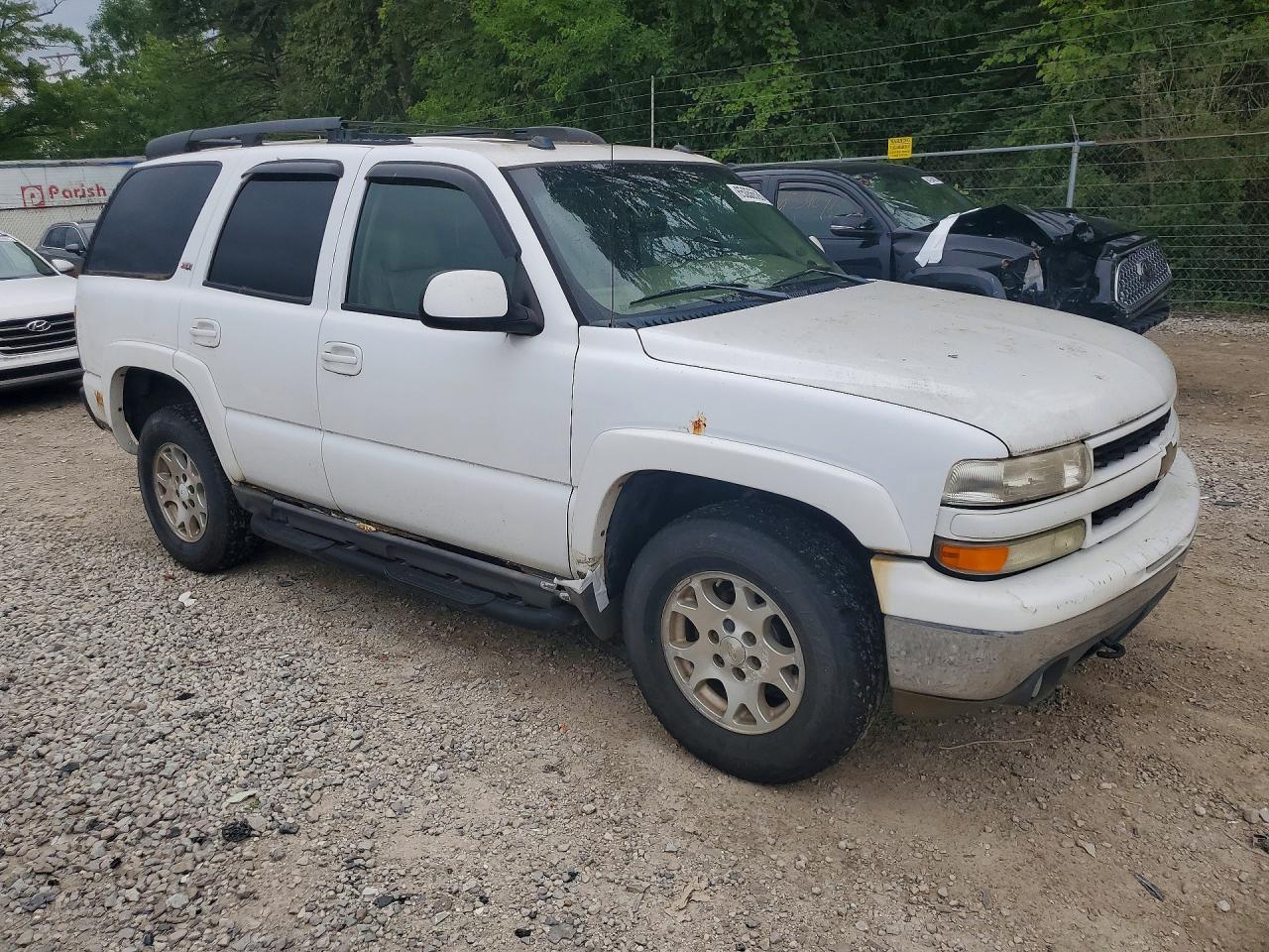 2005 Chevrolet Tahoe K1500 White vin: 1GNEK13T25R219872