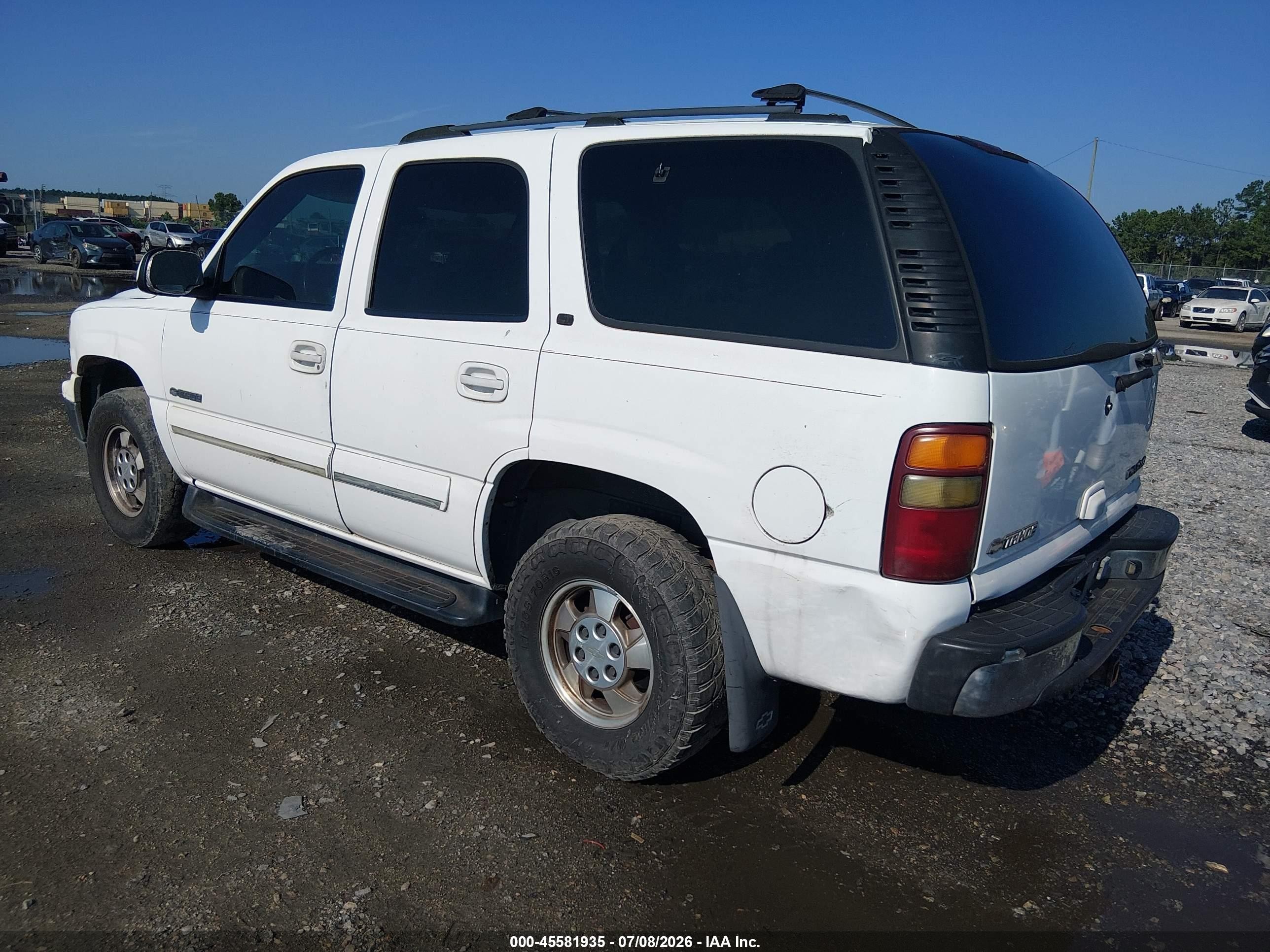 2001 Chevrolet Tahoe Lt White vin: 1GNEK13T31R196774